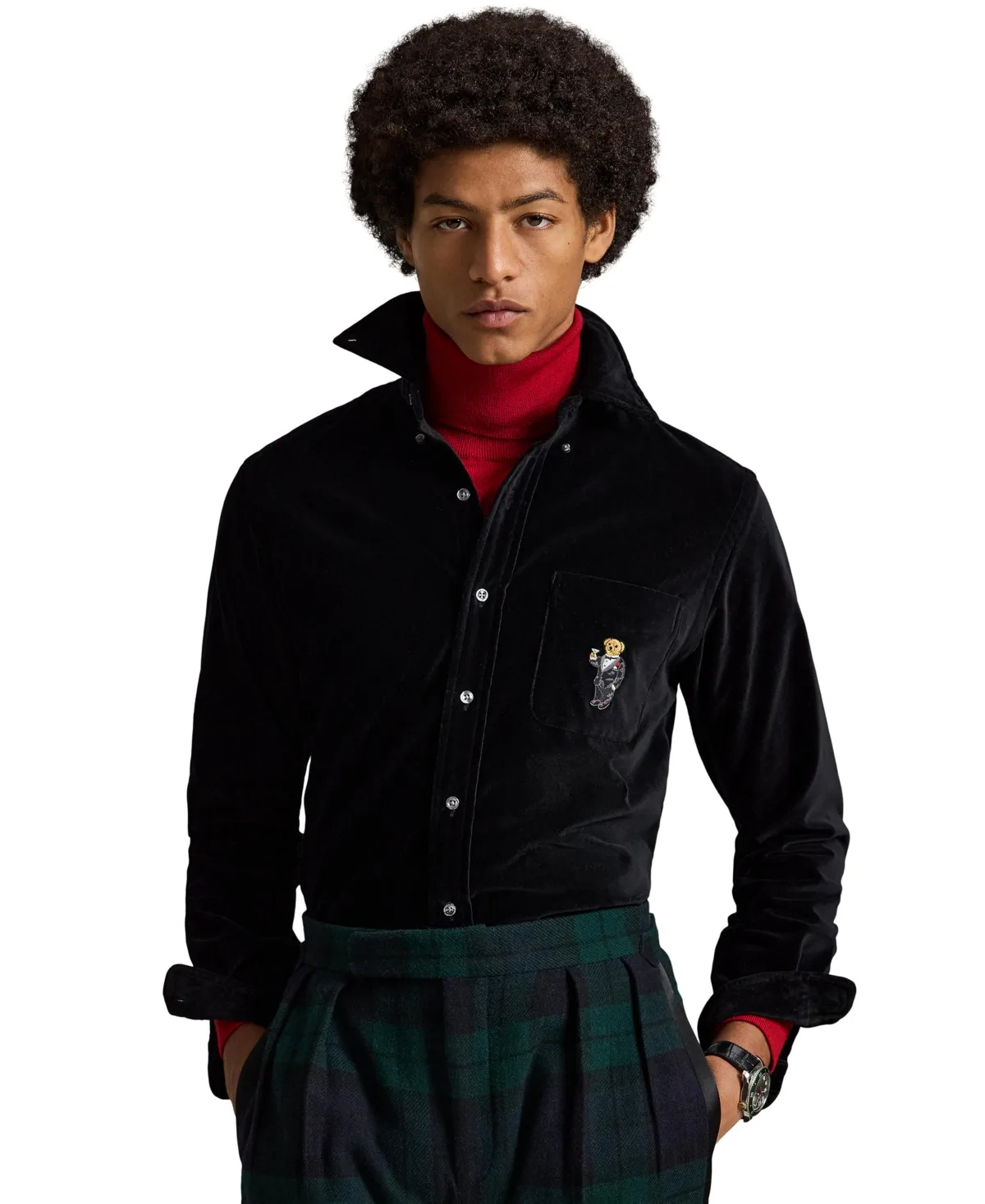 Classic-Fit Martini Bear Velvet Shirt by Polo Ralph Lauren