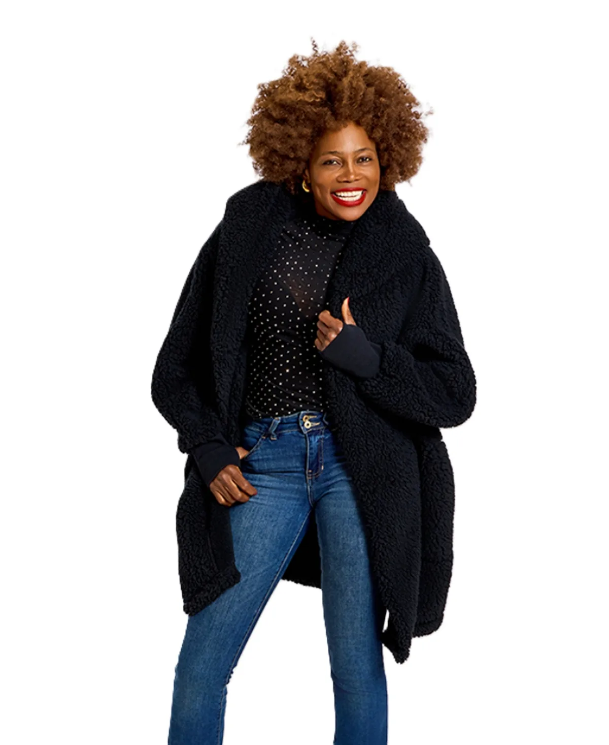 Classic Sherpa Hooded Jacket by By Jill Martin