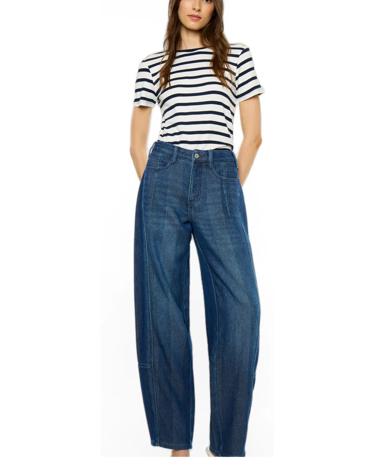 Kira High-Rise Low-Slung Horseshoe Jeans by Kancan