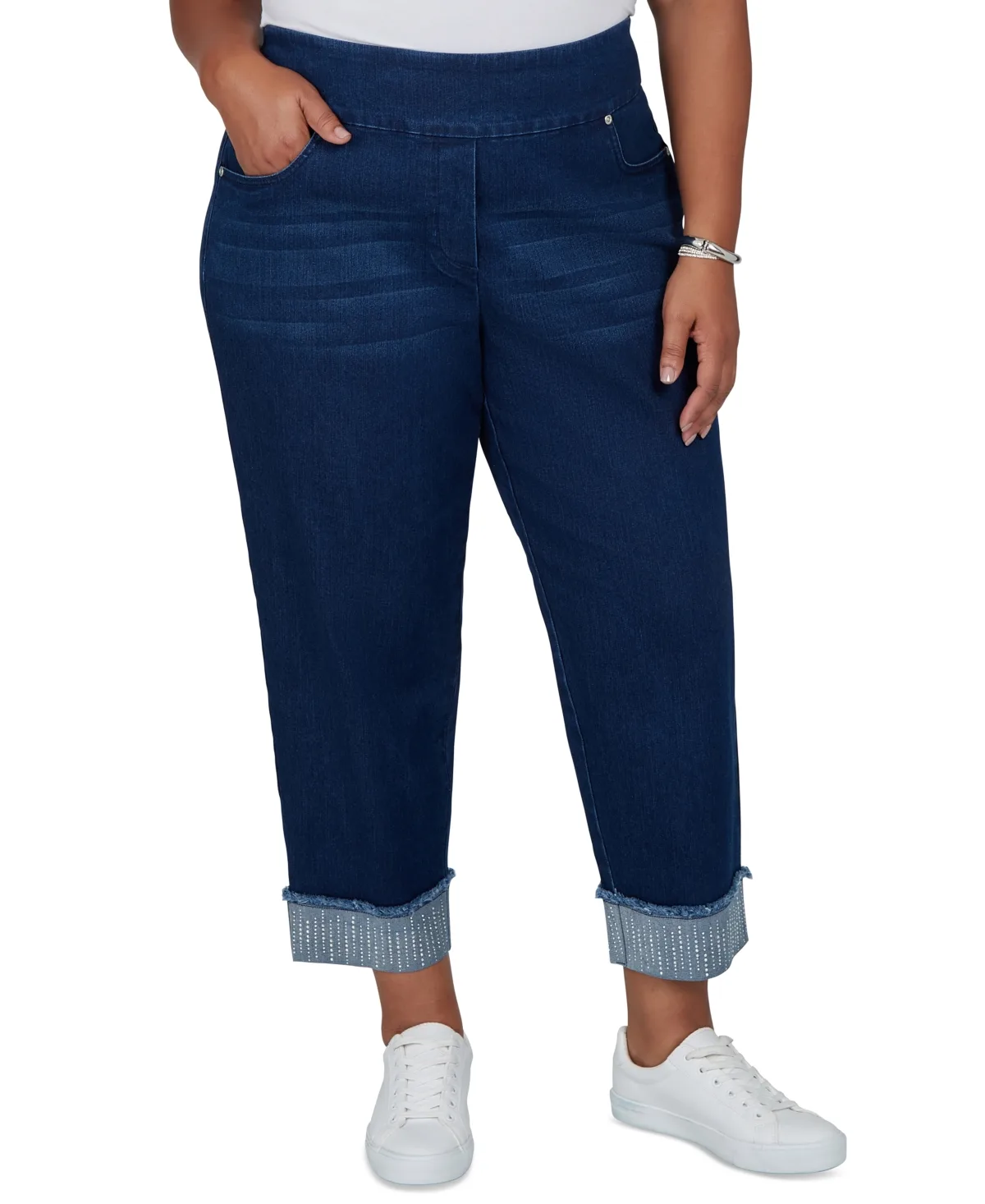 Pull-On Mid-Rise Straight-Leg Denim Pants by Alfred Dunner