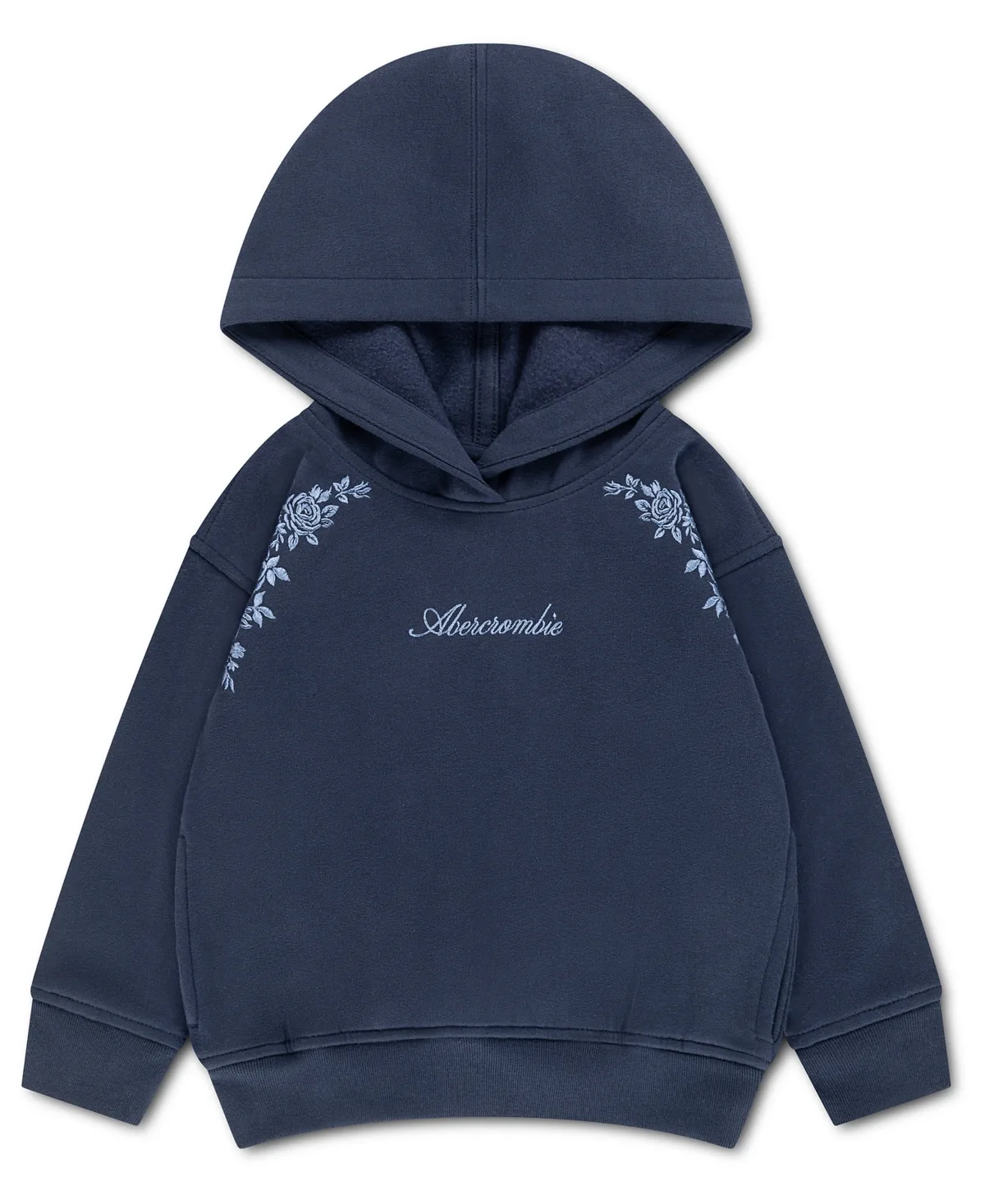 Essentials Floral-Embroidered Long-Sleeve Pullover Hoodie by Abercrombie Kids