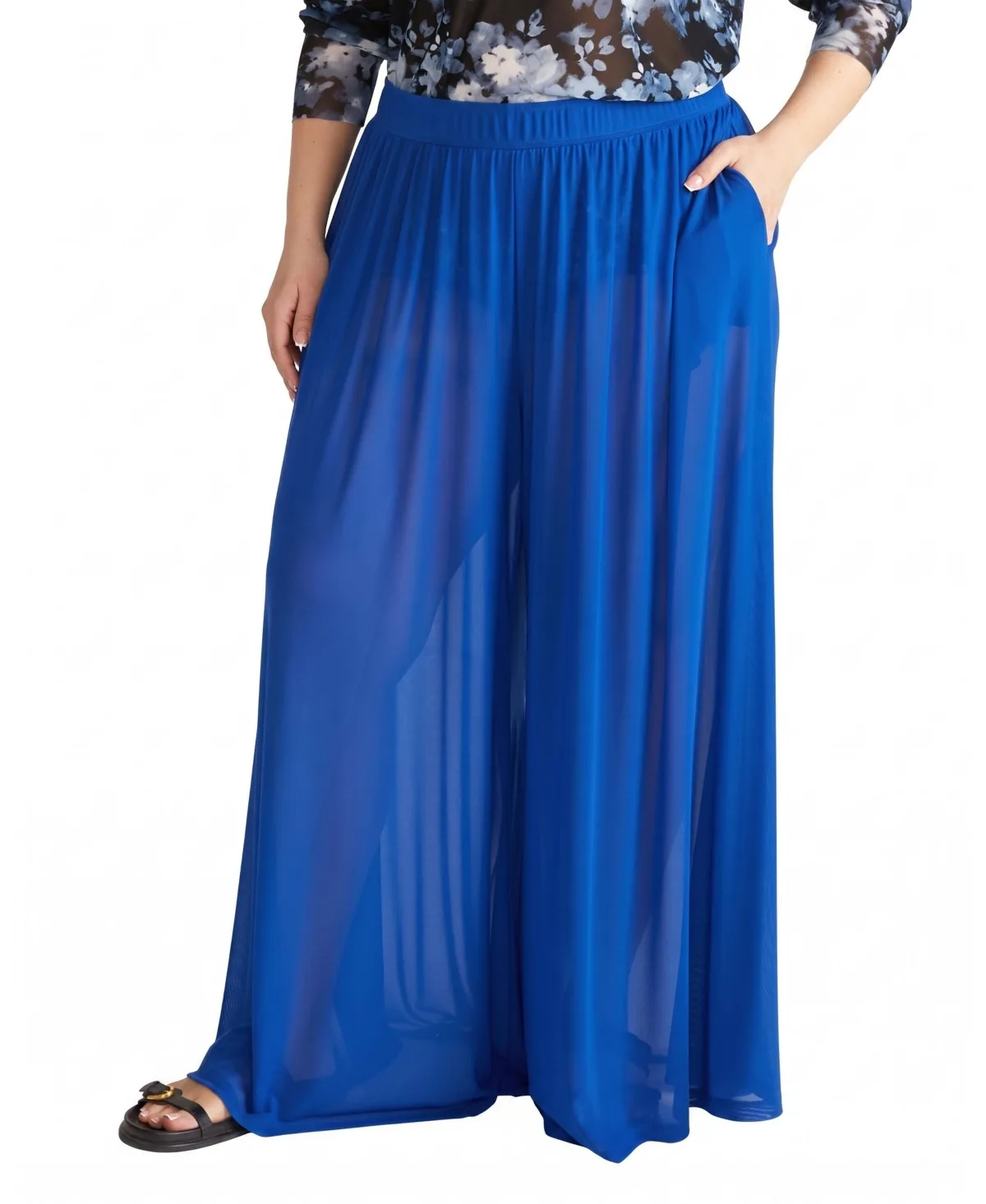 Thames Wide-Leg High-Rise Mesh Pants by Universal Standard