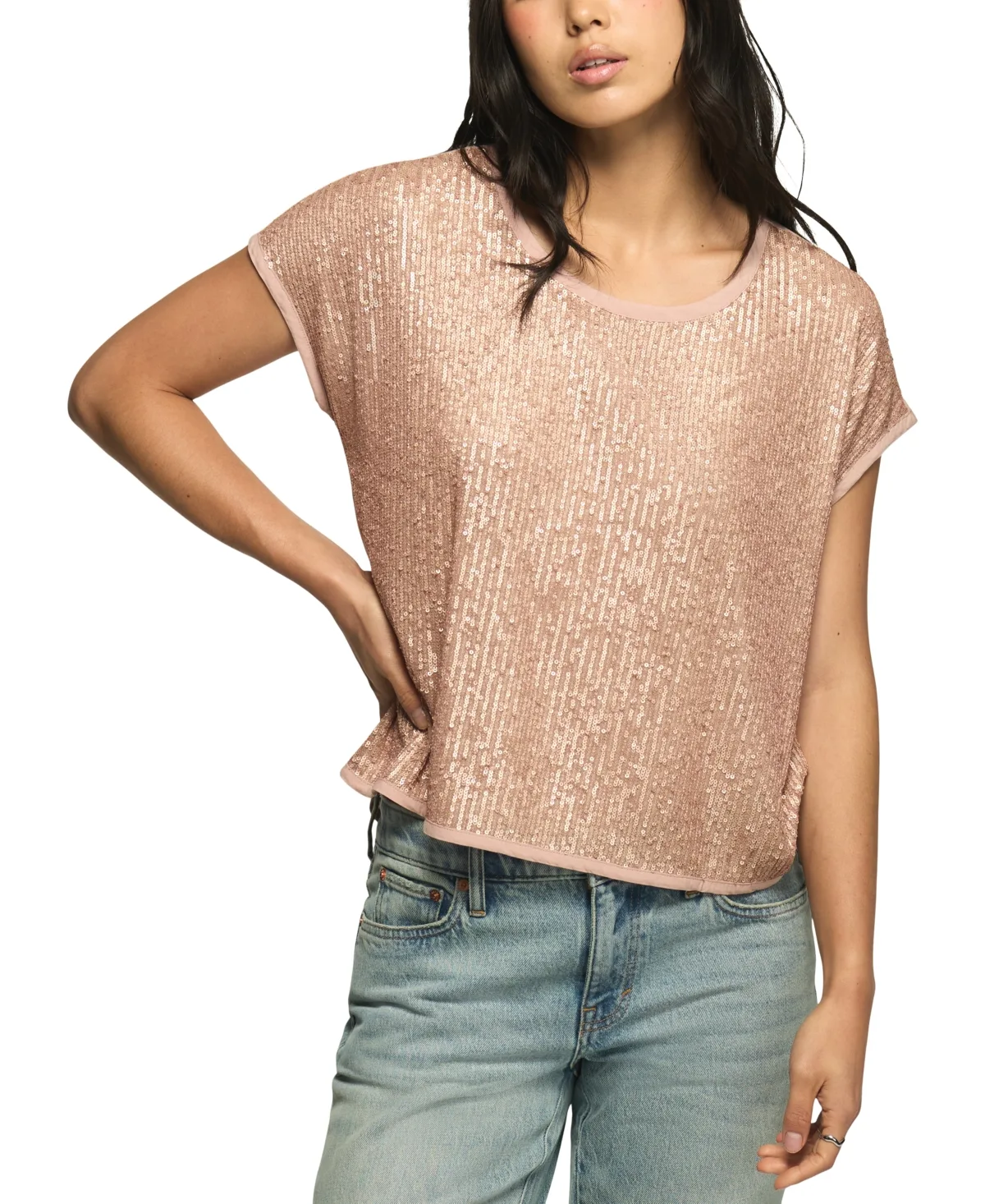 Sequin Swing Scoop-Neck T-Shirt by Lucky Brand