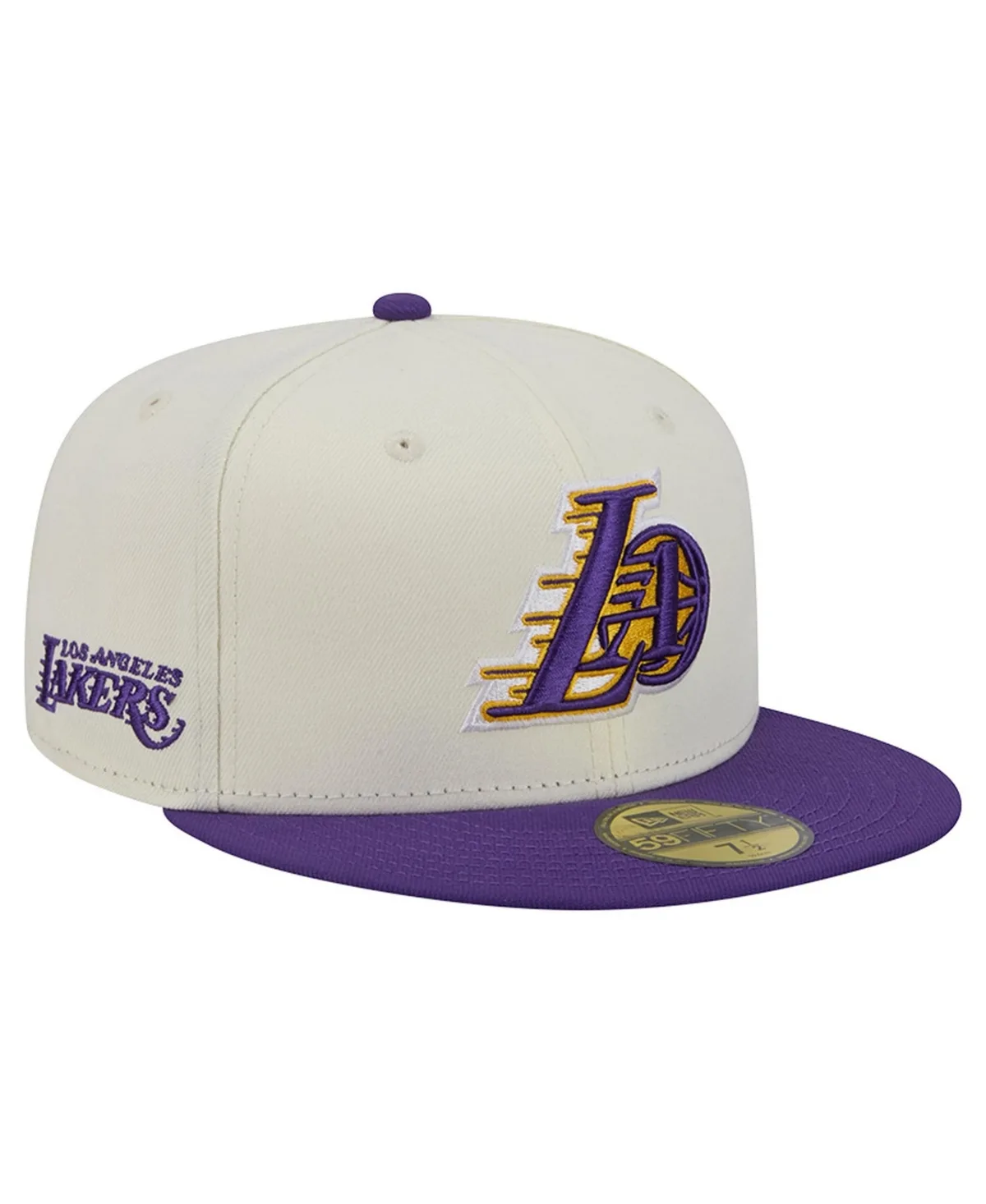 Cream/Purple Los Angeles Lakers Deceptor 59FIFTY Fitted Hat by New Era