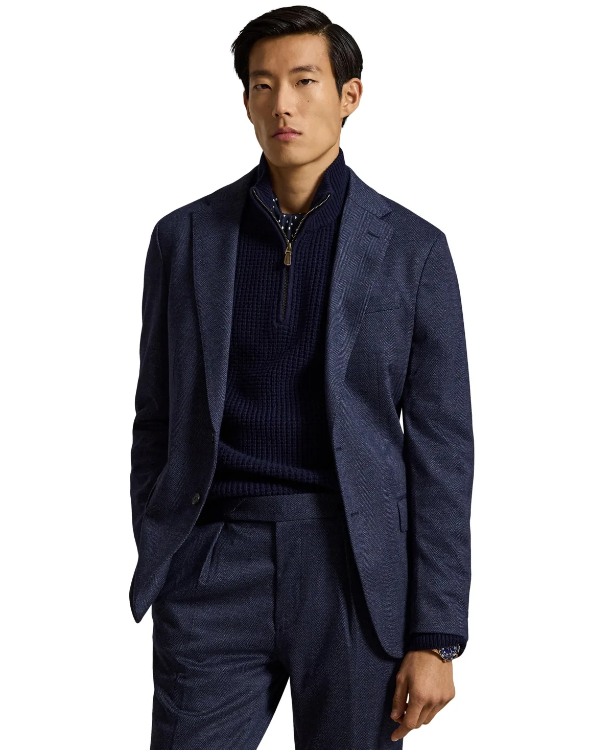 Polo Soft Modern Herringbone Knit Jacket by Polo Ralph Lauren