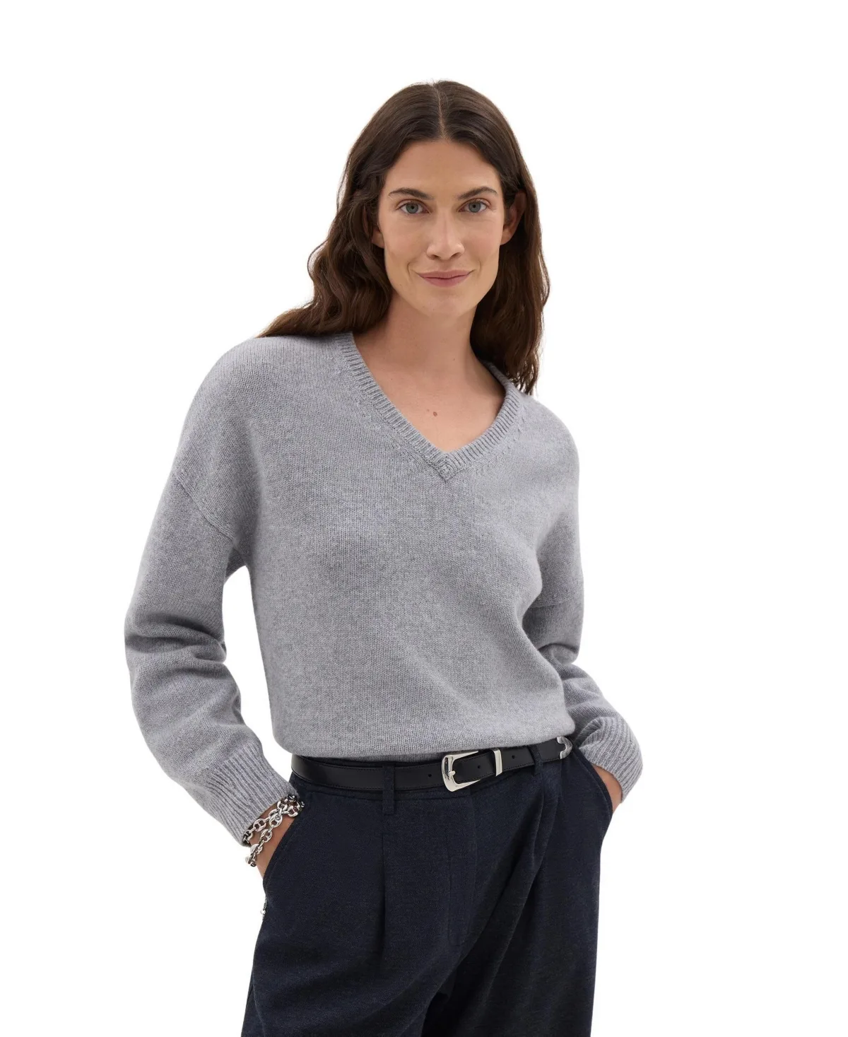 Millie Merino Wool V-Neck Jumper by Hush