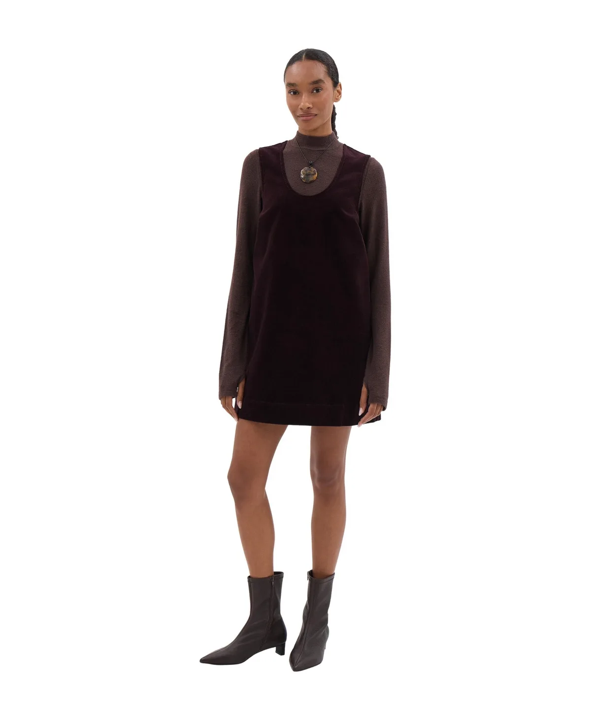 Cosette Corduroy Scoop Neck Sleeveless Mini Dress by Hush