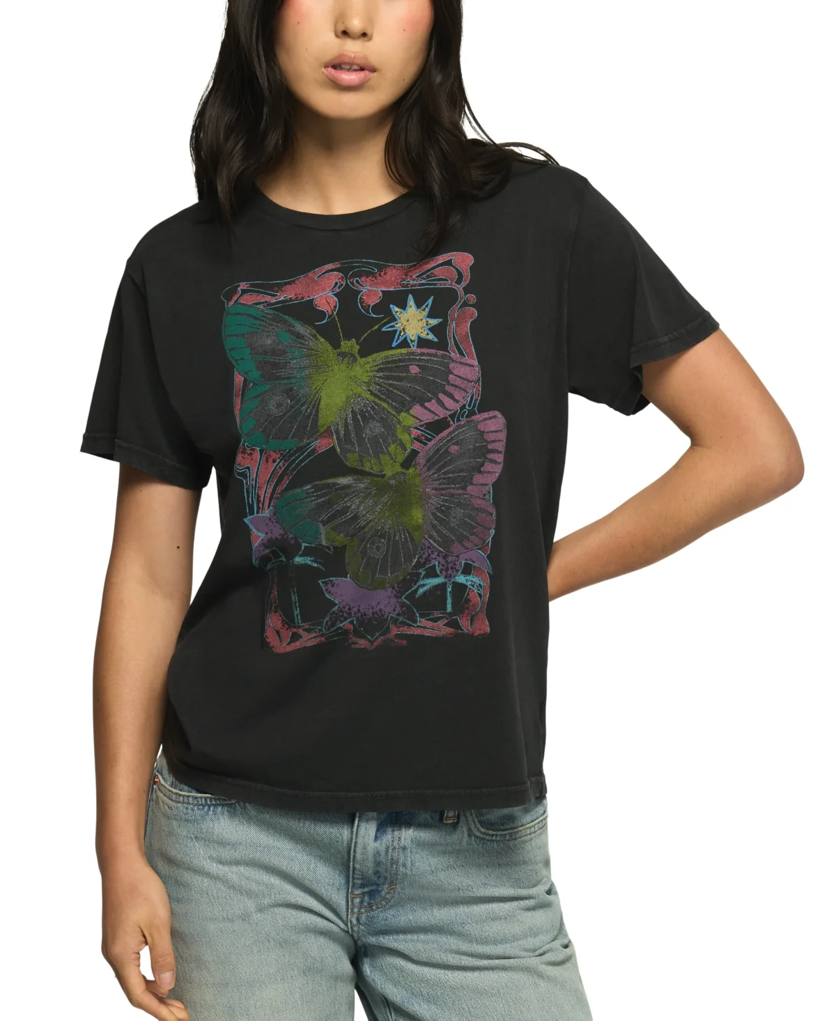Butterfly Frame Graphic Retro T-Shirt by Lucky Brand
