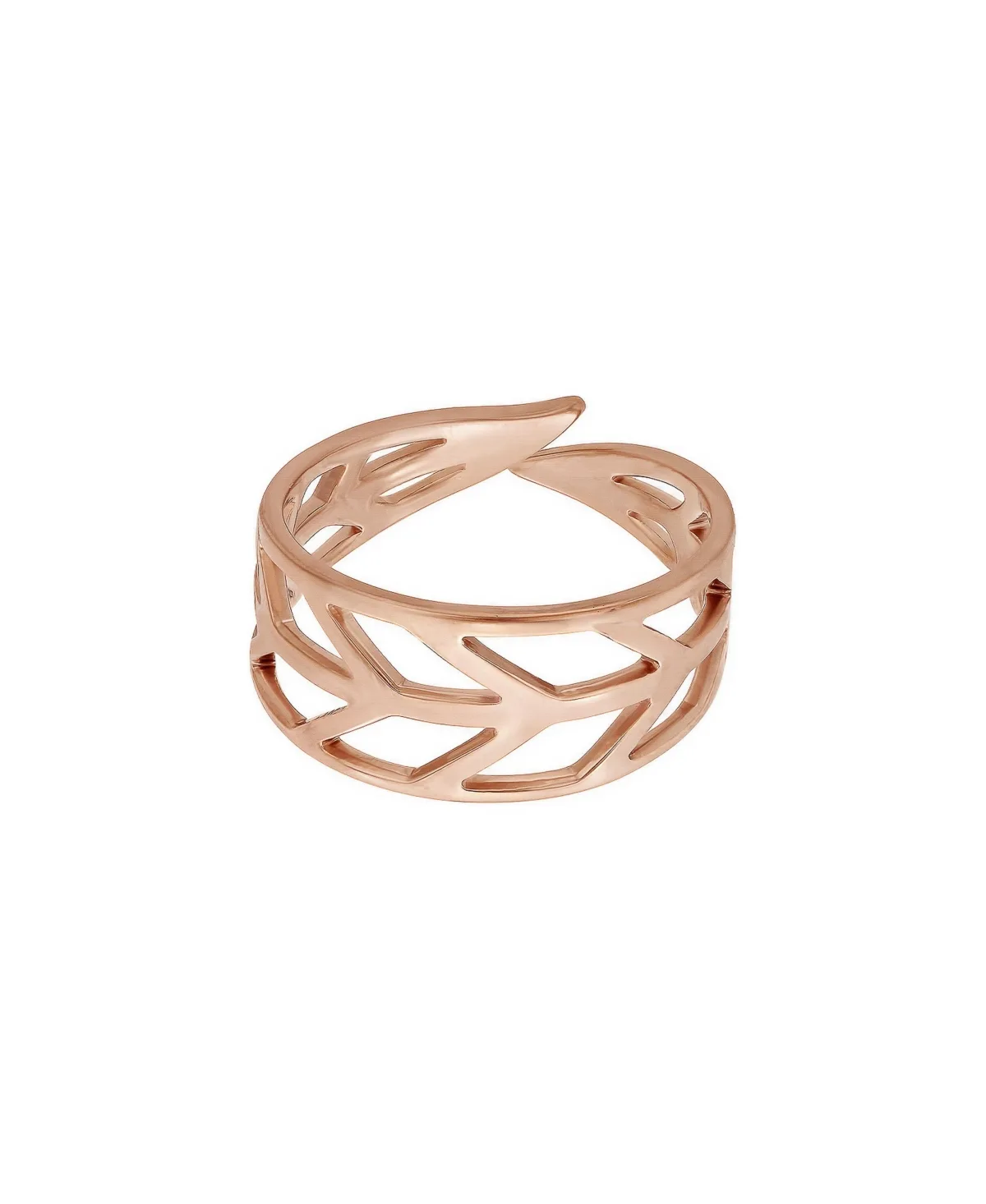 Giselle Adjustable Leaf Cutout Wide Band Ring by Bearfruit Jewelry