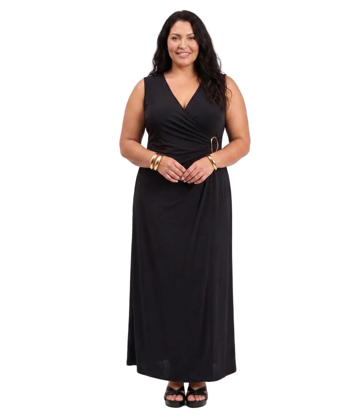 V-Neck Sleeveless Wedding Guest Maxi Dress by 24seven Comfort Apparel