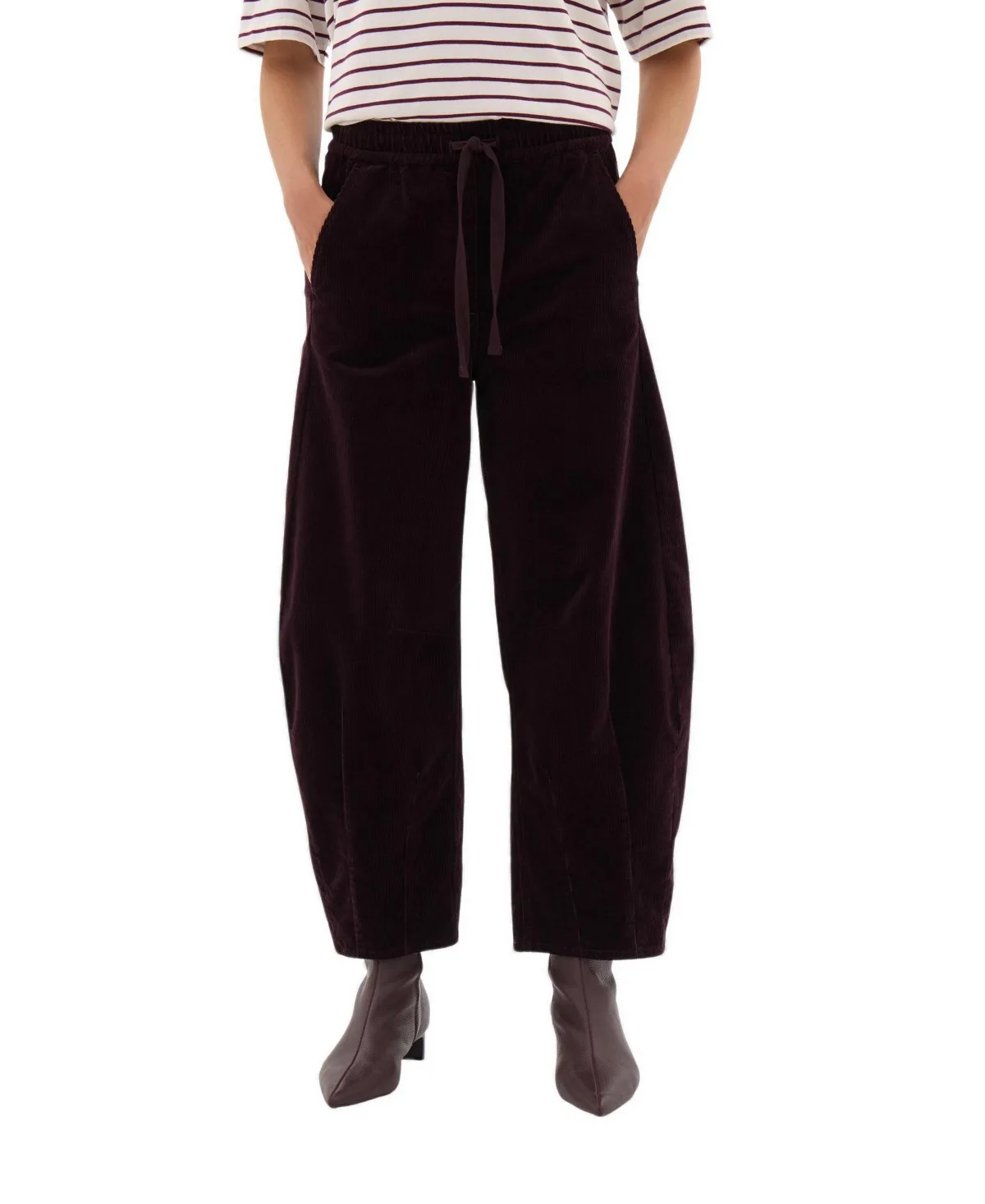 Rina Corduroy Barrel Trousers by Hush