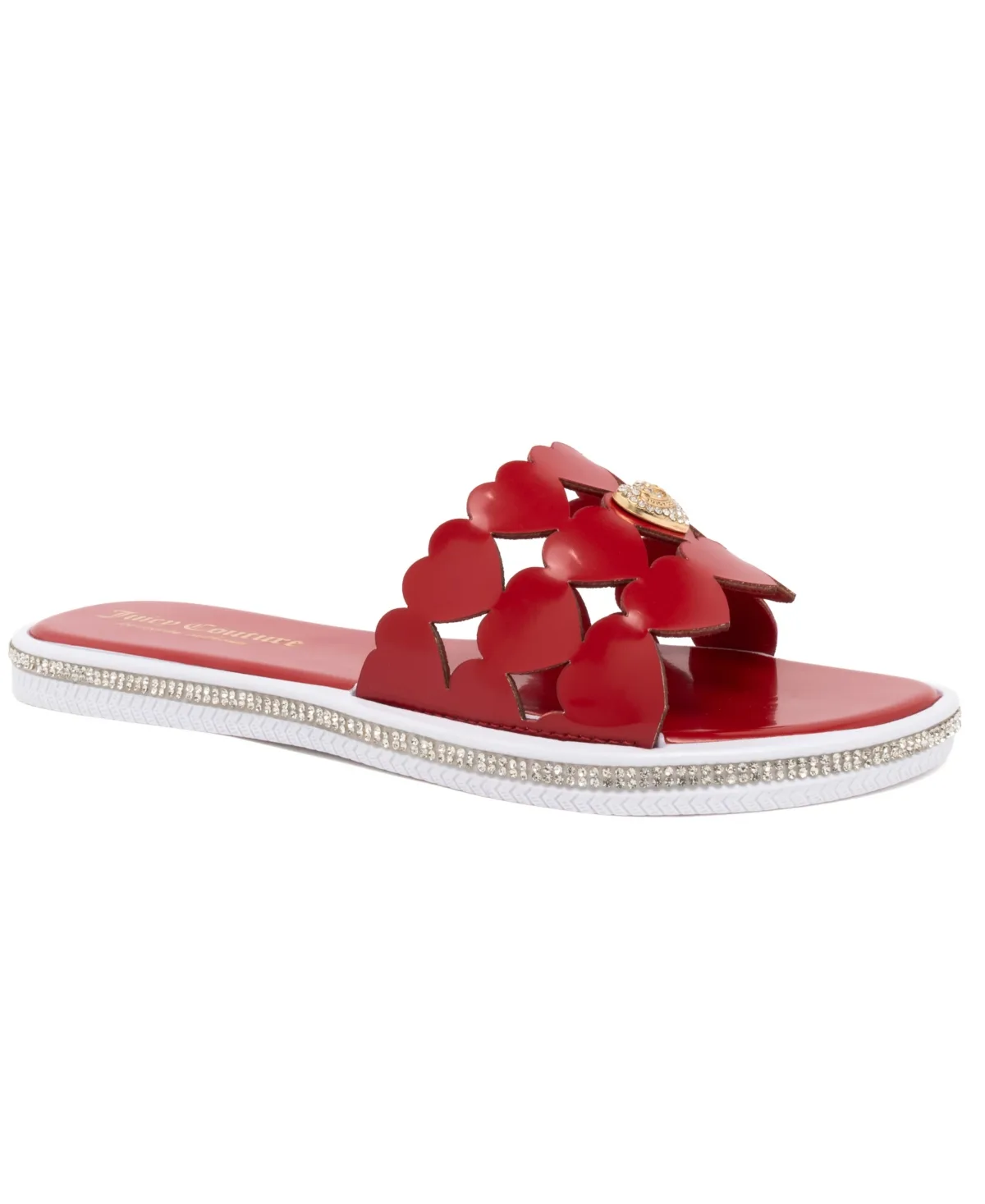 Yuzzy Thong Rhinestone Embellished Faux Leather Sandals by Juicy Couture