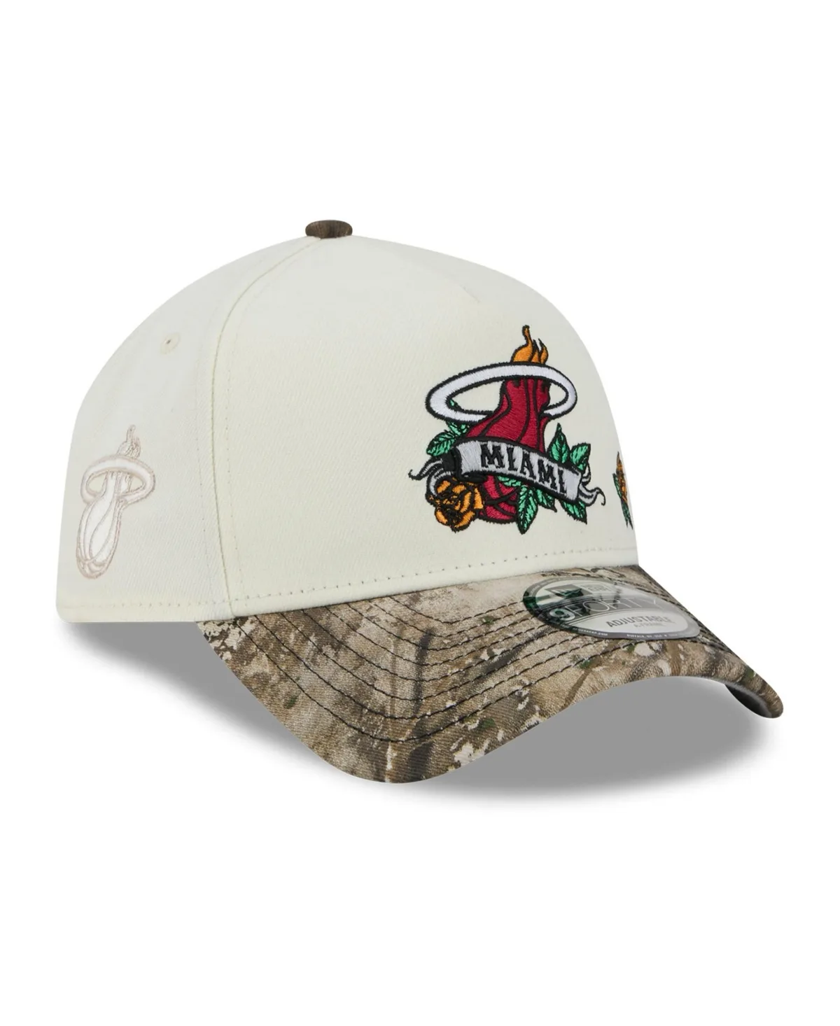 Miami Heat Rose Banner 9FORTY A-Frame Adjustable Hat by New Era