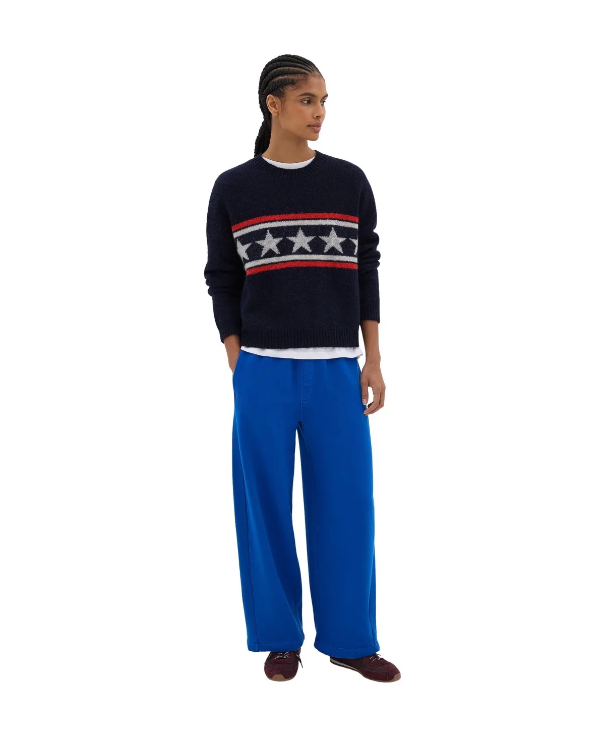 Tasmin Star Striped Crewneck Sweater by Hush