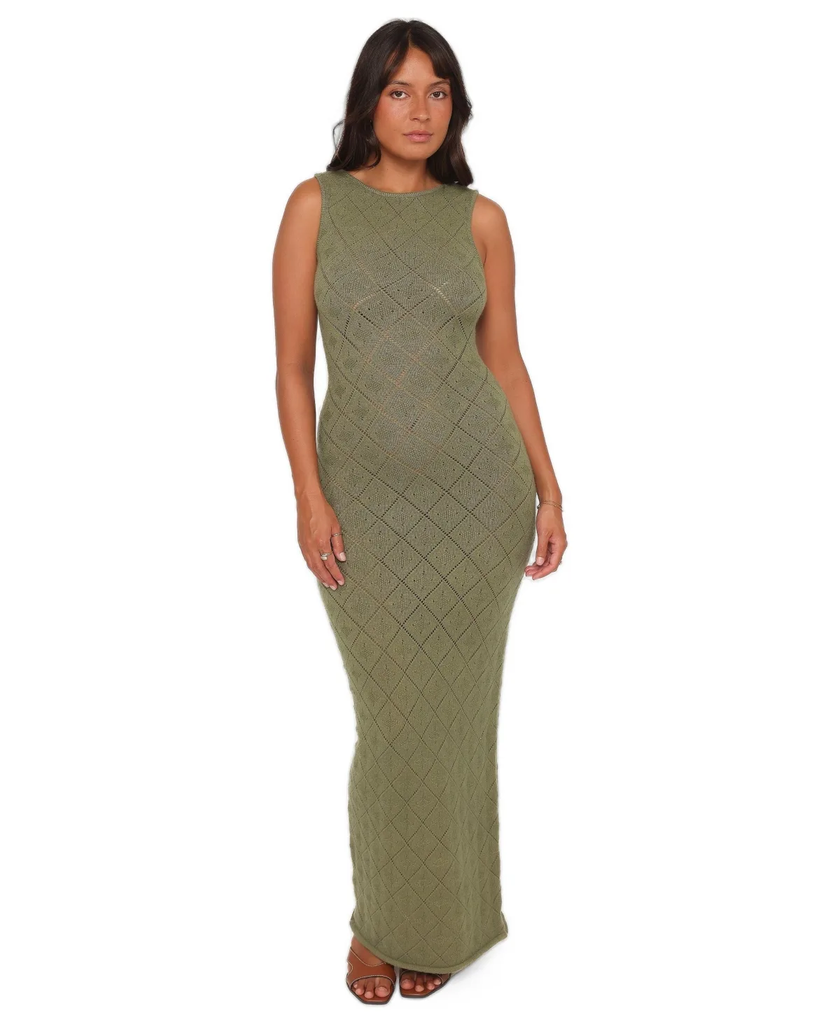 Wembly Crochet-Knit Bodycon Maxi Dress by Petal and Pup