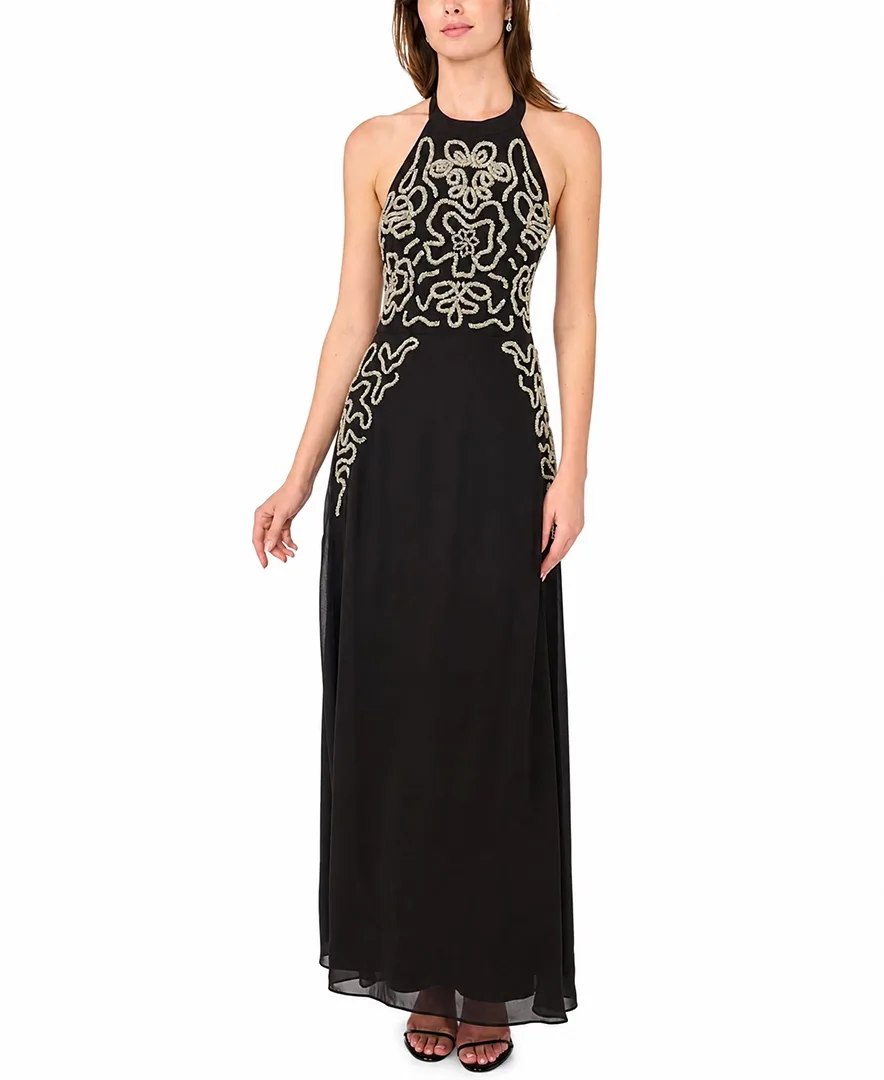 Halter Maxi Beaded Dress by CeCe