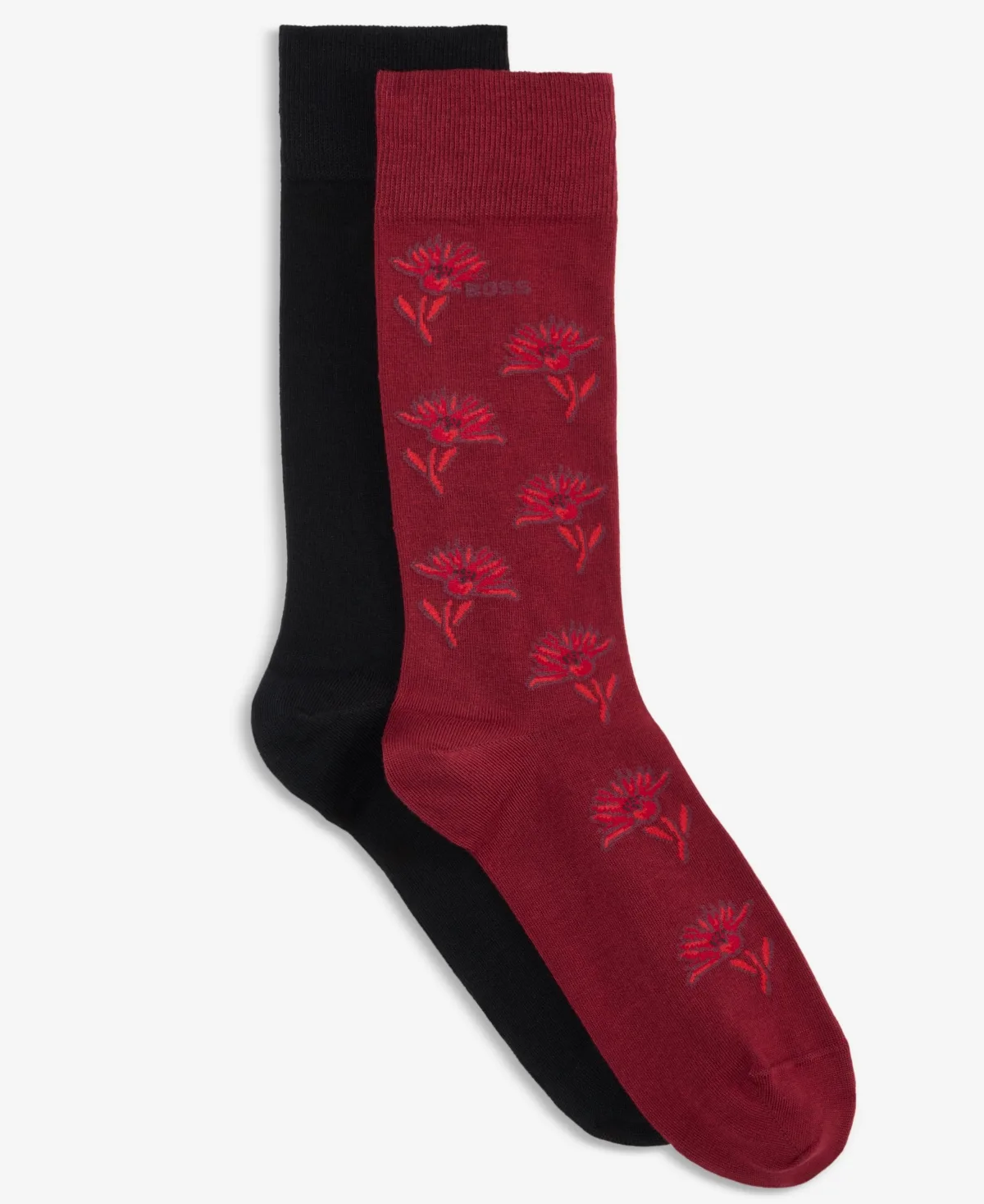 Crew Patterned Ribbed-Cuff Socks, 2-Pack by Hugo Boss