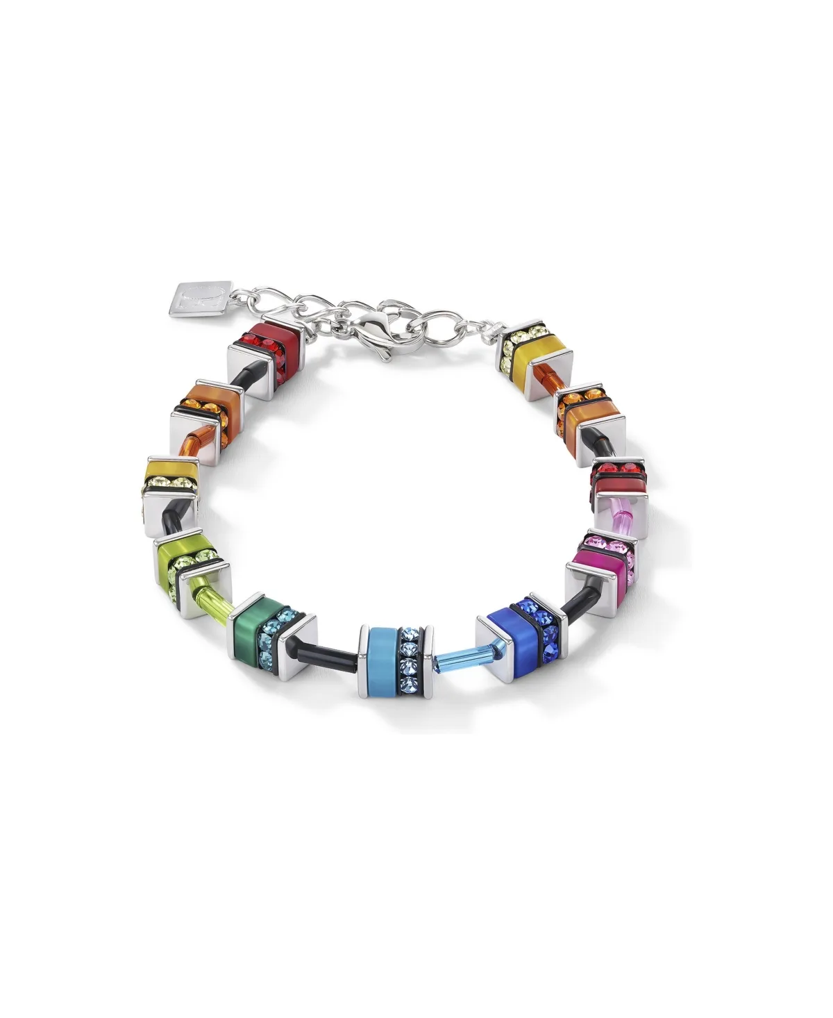 Rhinestone GeoCUBE Adjustable Bracelet by Coeur De Lion