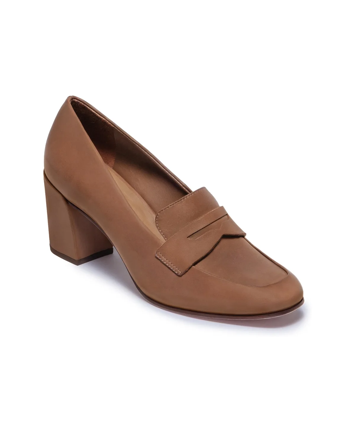 Nevaeh Block-Heel Round-Toe Loafer Pumps by Bernardo