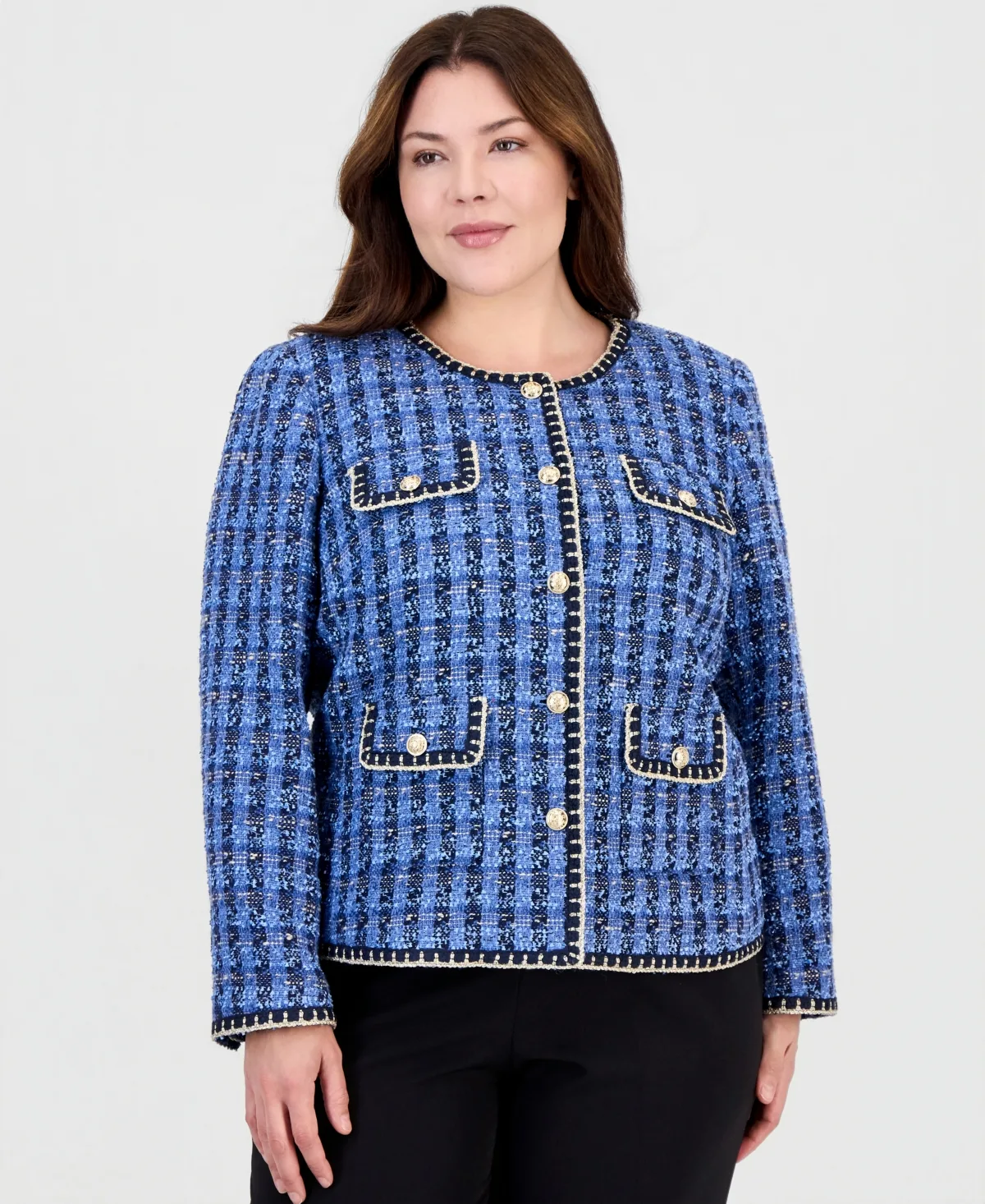 Boucle Cropped Work Jacket by Tahari