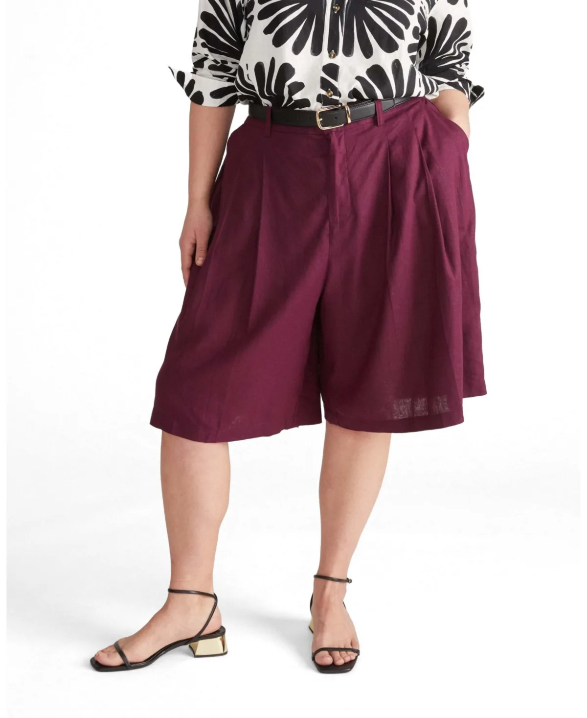 Seaport High-Waisted Knee-Length Tailored Shorts by Universal Standard