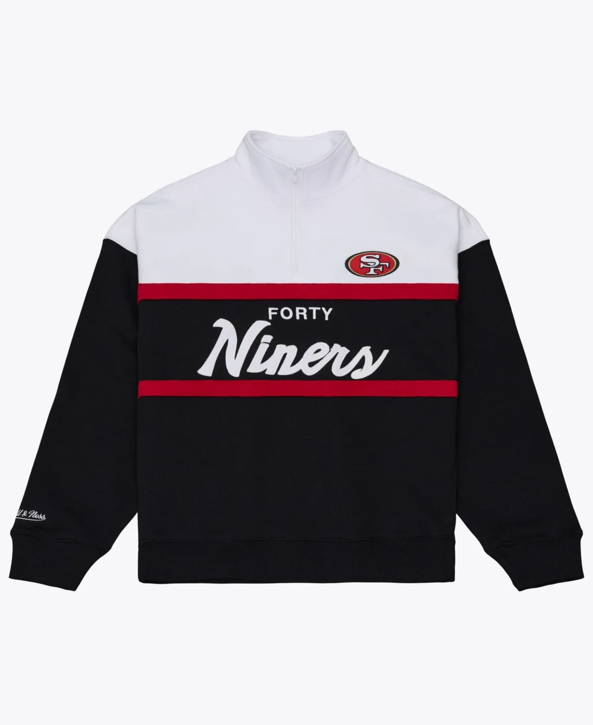 San Francisco 49ers Head Coach Quarter-Zip Pullover by Mitchell & Ness