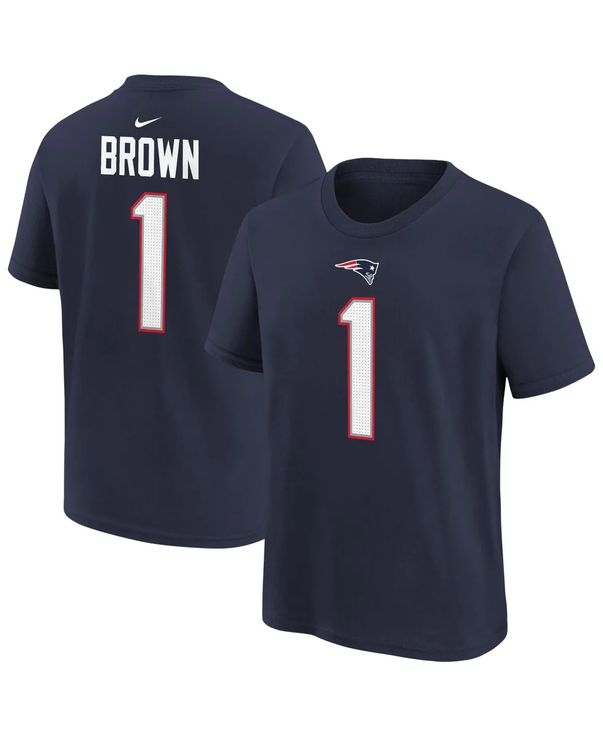A.j. Brown New England Patriots Name & Number T-Shirt by Nike