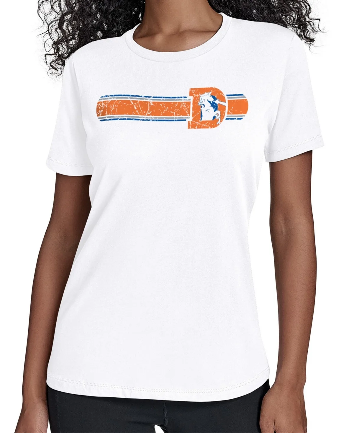 Starter Denver Broncos Throwback Team Stripe T-Shirt by Starter