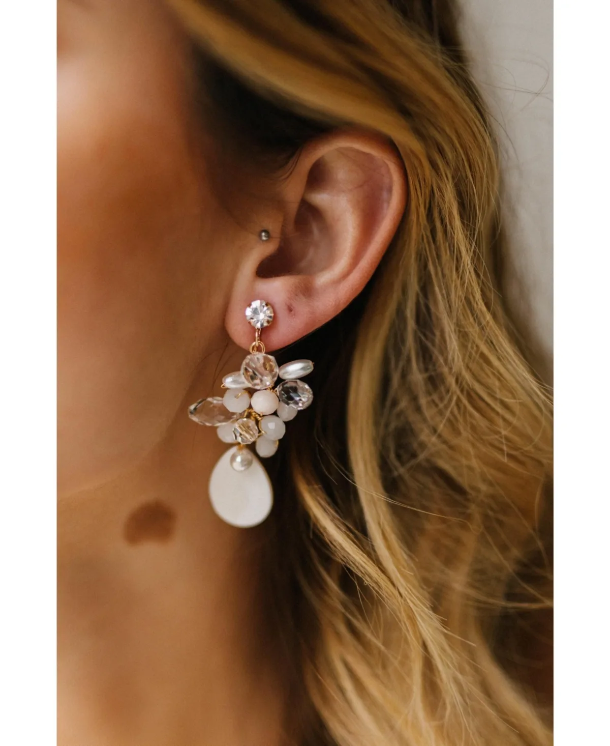 Mia Crystal Floral 14k Gold-Plated Drop Earrings by Poppy Lane