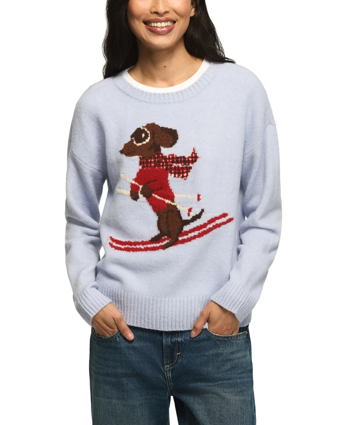 Cloud Soft Skiing Dog Loose-Fit Sweater by Lucky Brand