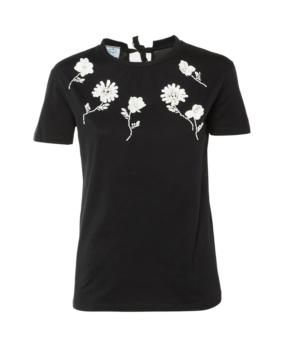 Pre-Owned Prada Embellished Cotton T-Shirt by Prada