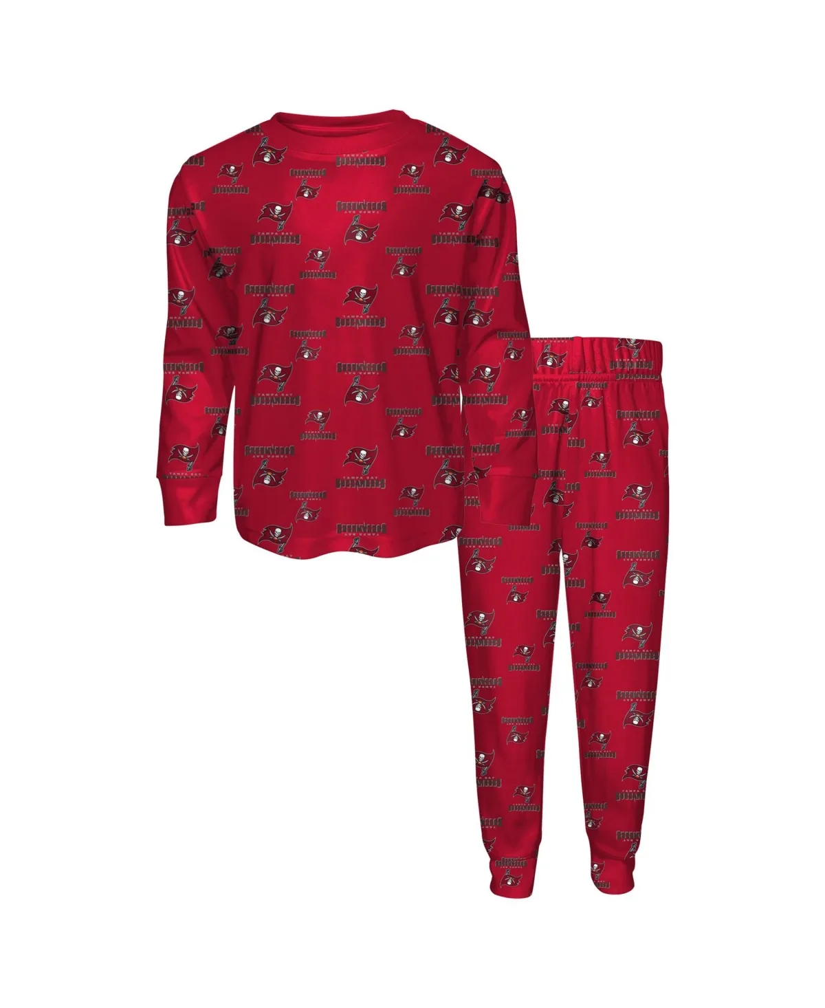 Tampa Bay Buccaneers All-Over-Print Long-Sleeves T-Shirt and Pants Sleep Set by Outerstuff