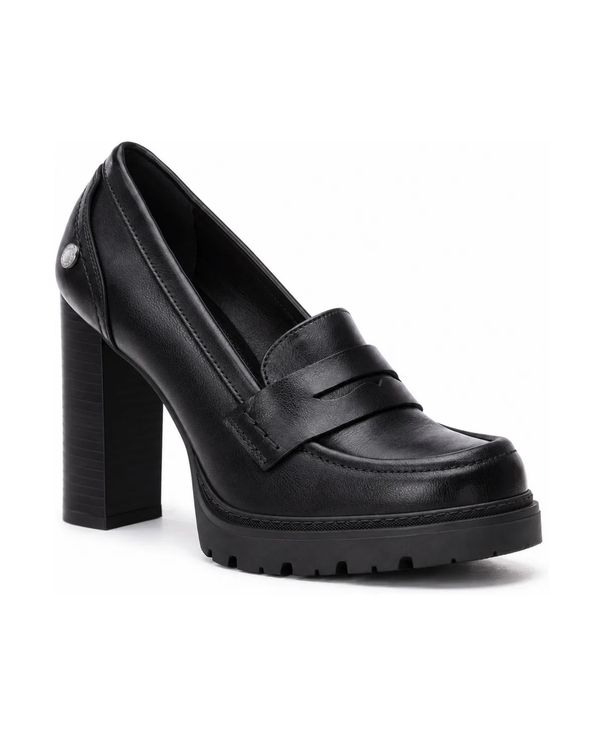 Refresh Block Heel Round Toe Moccasins by Xti