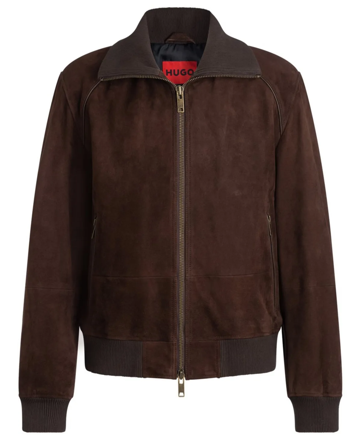 H-Malbano7 Leather Bomber Regular Fit Jacket by Hugo Boss