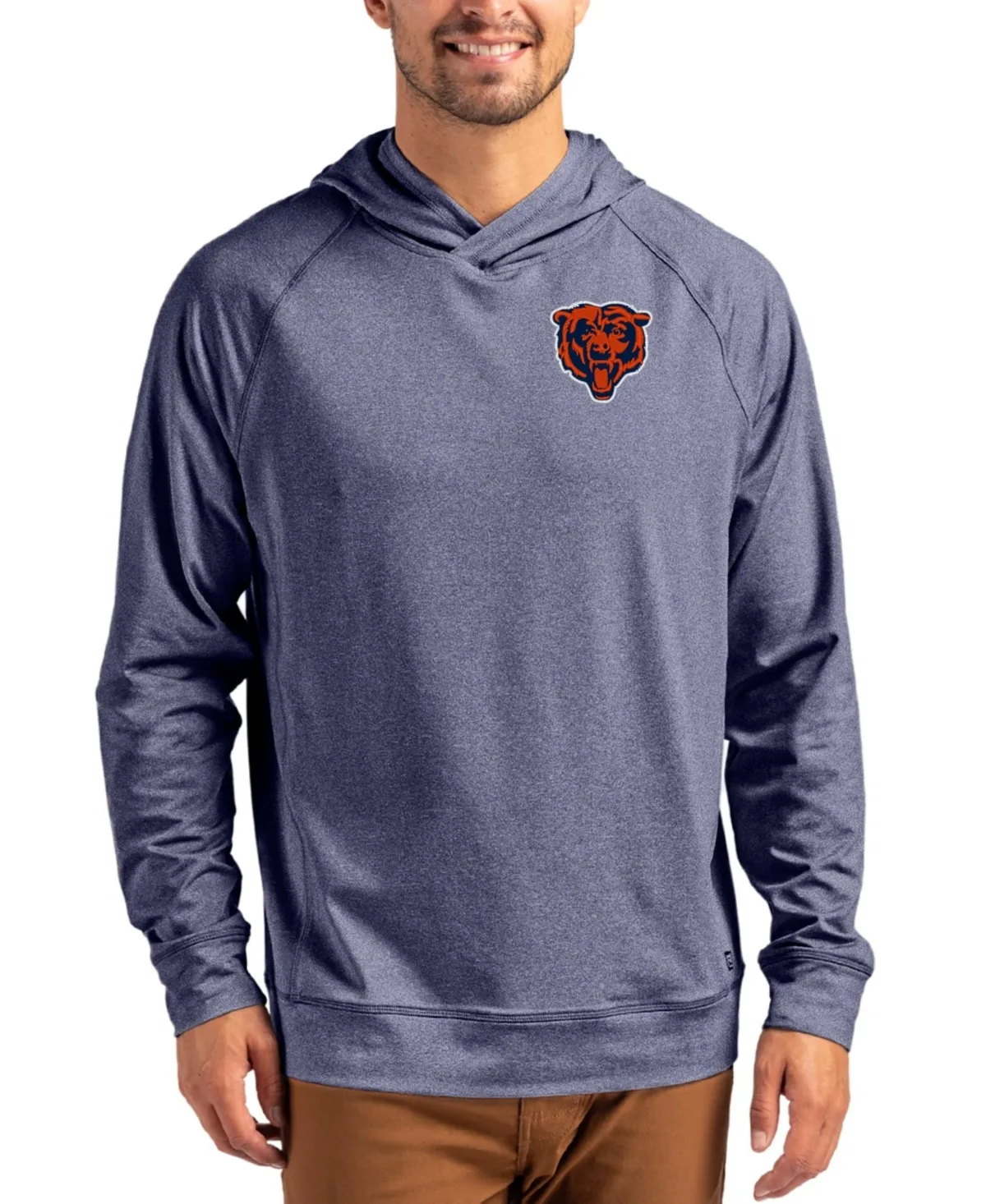 Chicago Bears Adapt Knit Raglan Pullover Hoodie by Cutter & Buck