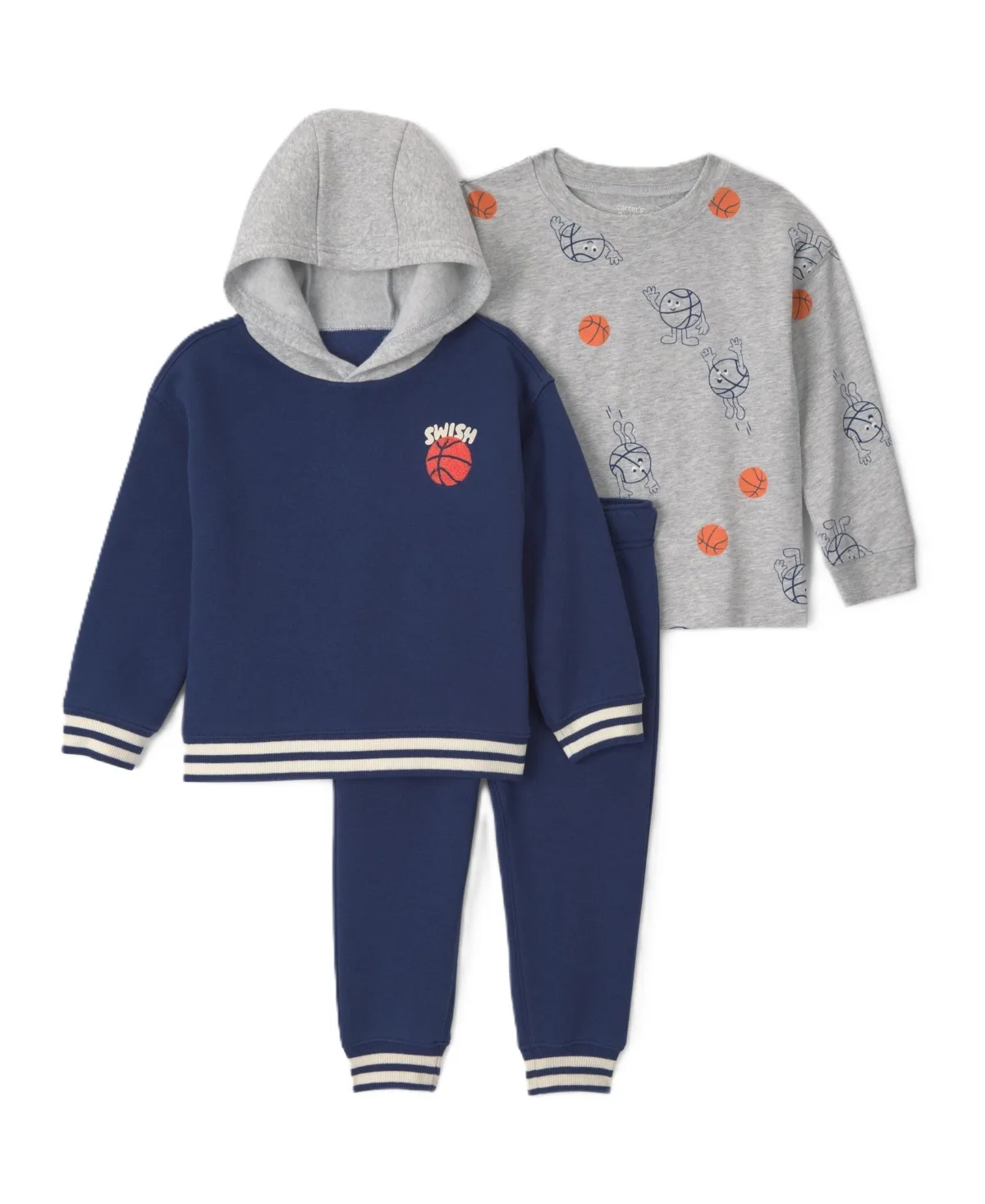 Swish Basketball Fleece Hoodie, Long-Sleeve, and Pants, 3-Piece Set by Carter's