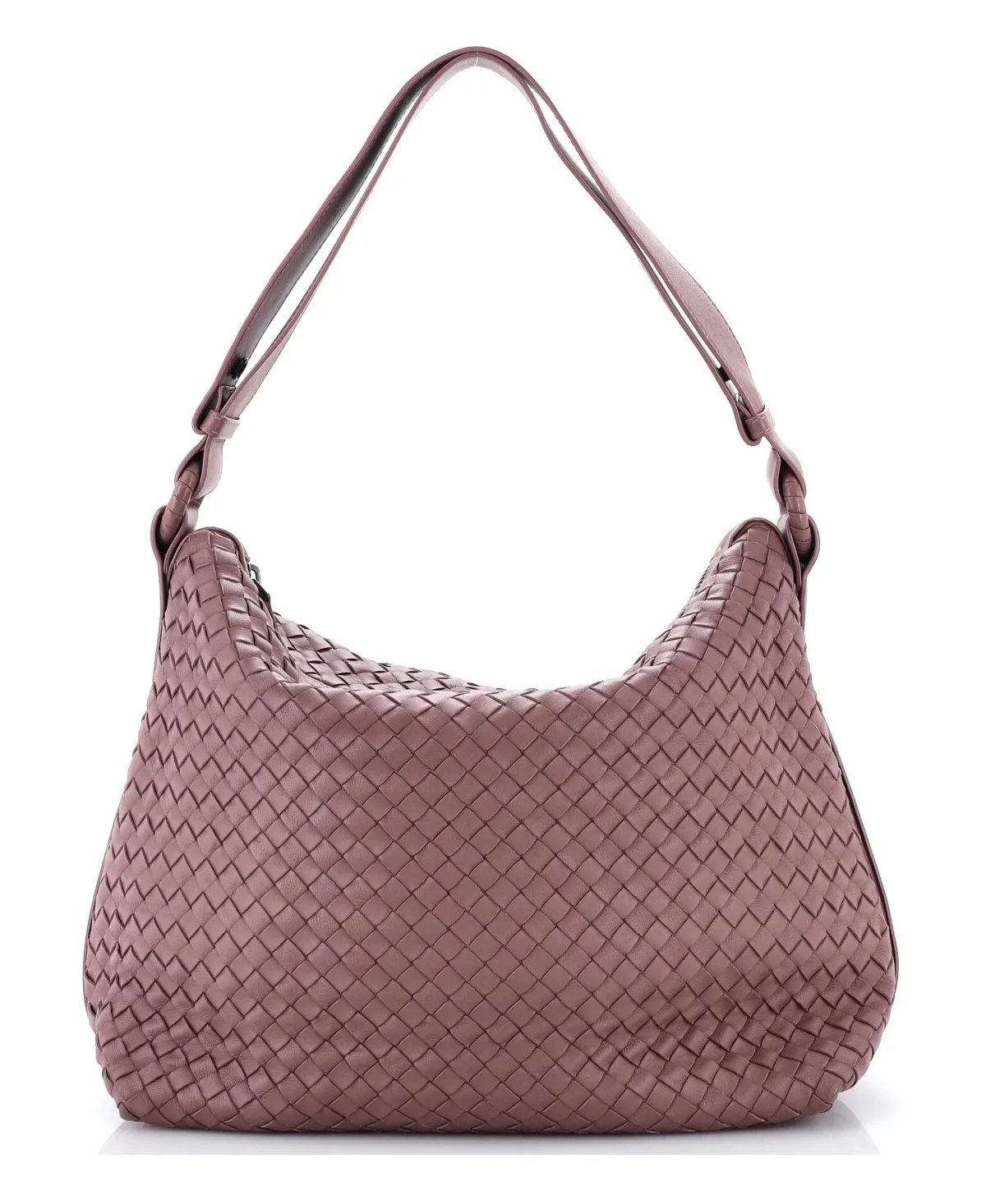 Pre-Owned Bottega Veneta Large Zip Shoulder Bag Intrecciato Nappa by Bottega Veneta