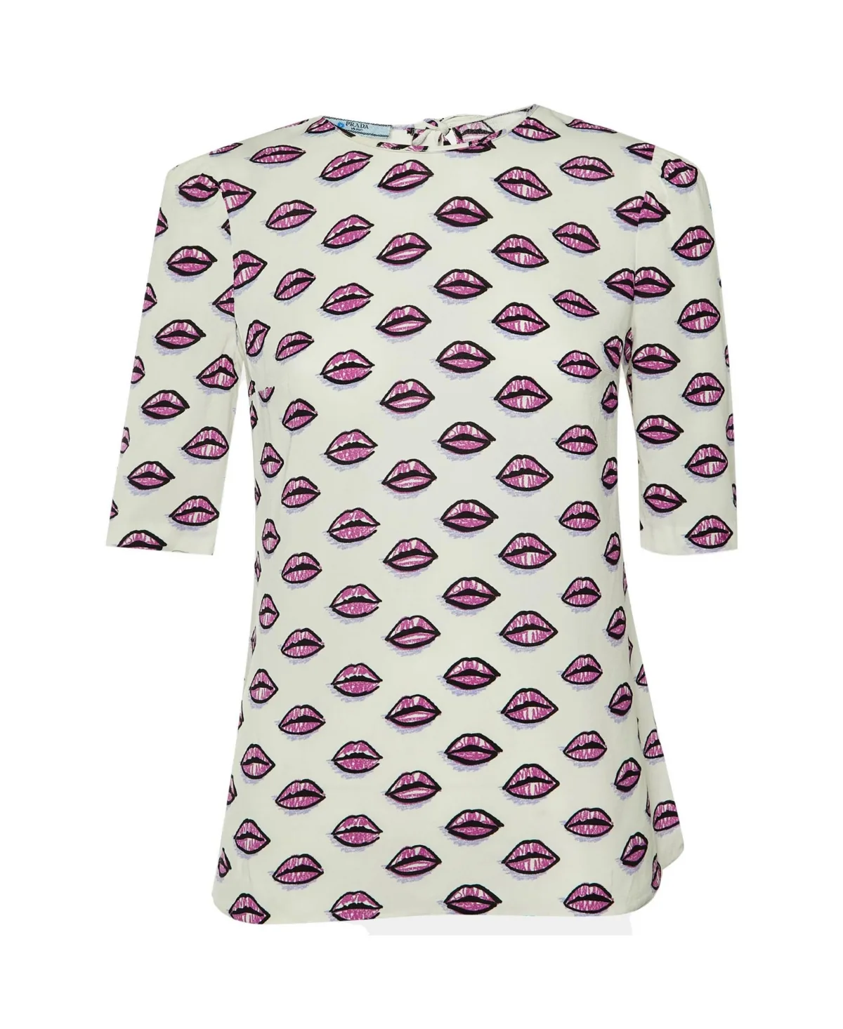 Pre-Owned Prada Lip-Print Crepe Top by Prada