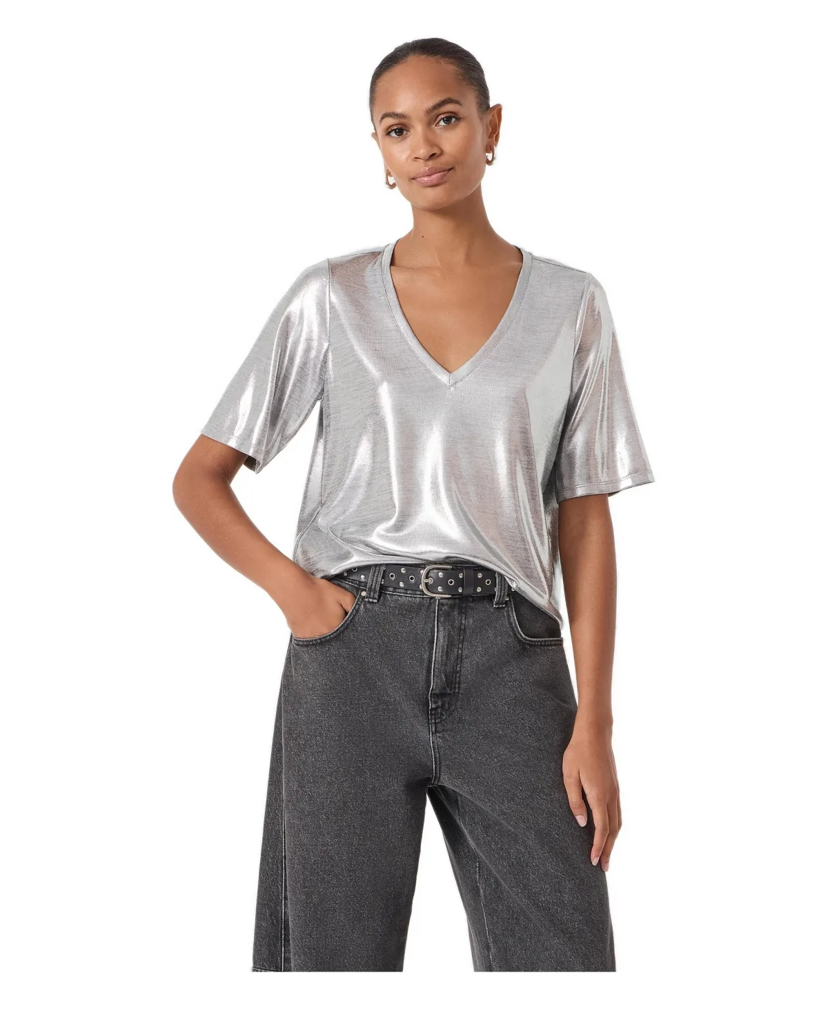 Reece Silver Metallic Sub T-Shirt by Hush