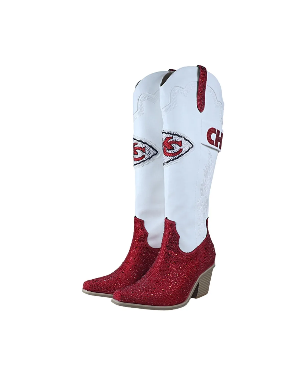 Kansas City Chiefs Crystal Cowboy Boots by Fabgating by Cuce