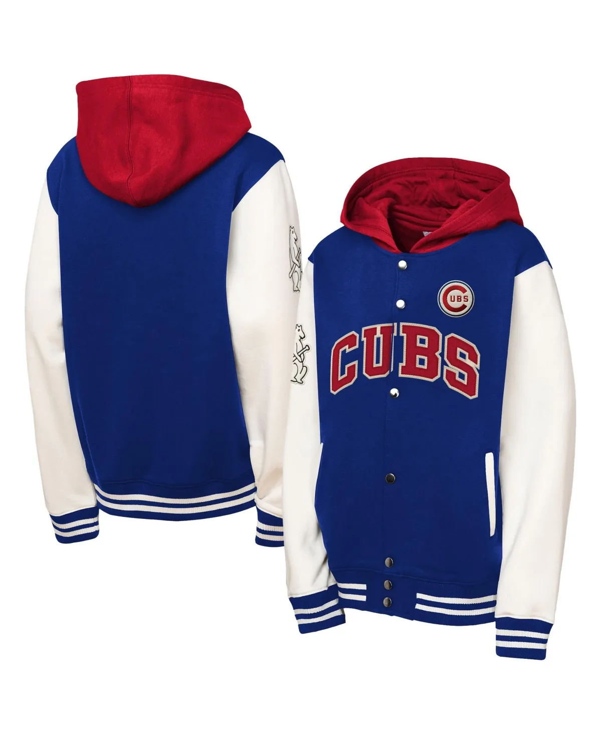 Chicago Cubs Court Side Fleece Full Snap Jacket by Mitchell & Ness