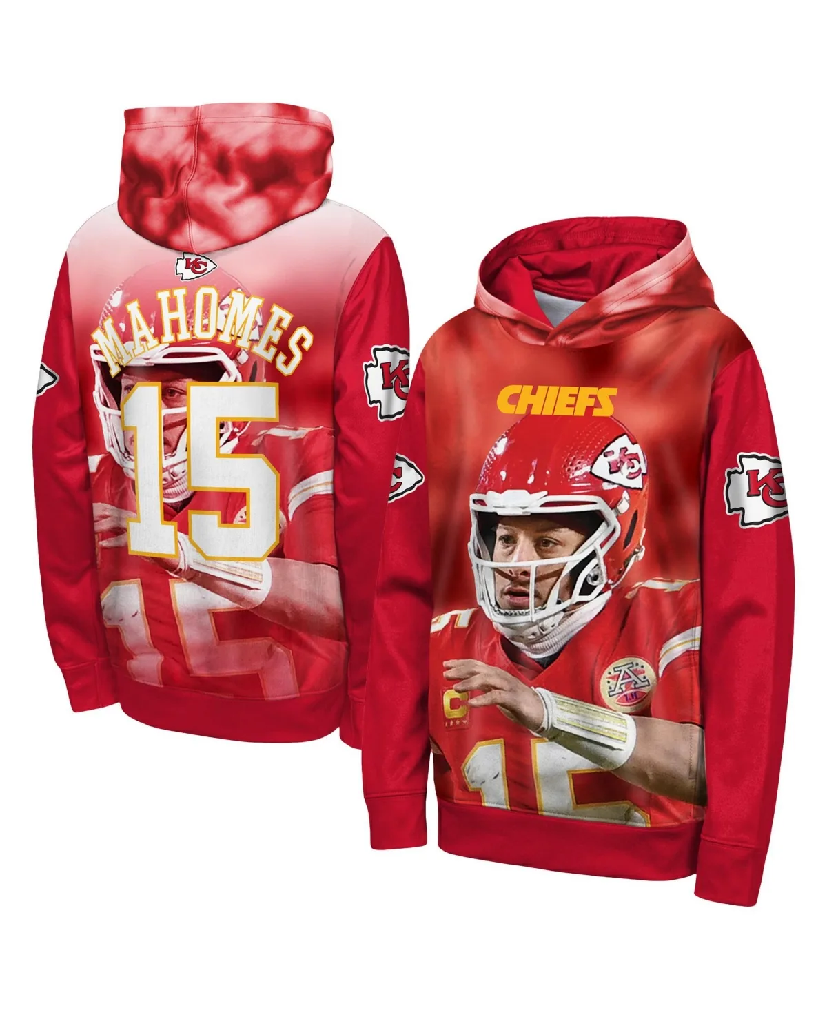 Outerstuff Patrick Mahomes Kansas City Chiefs Peak Performance Name & Number Hoodie by Outerstuff