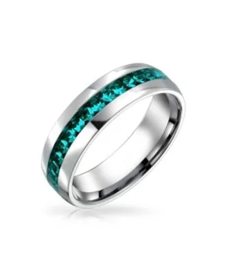 Bling Jewelry Channel Set Crystal Eternity Band Ring Stainless Steel 6mm by Bling Jewelry