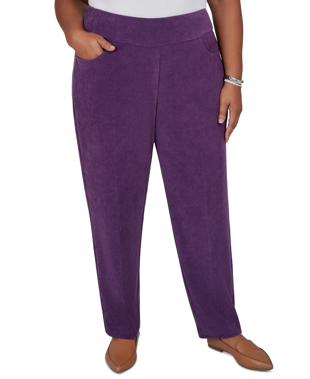 Alfred Dunner Corduroy Straight Pull-On Pants