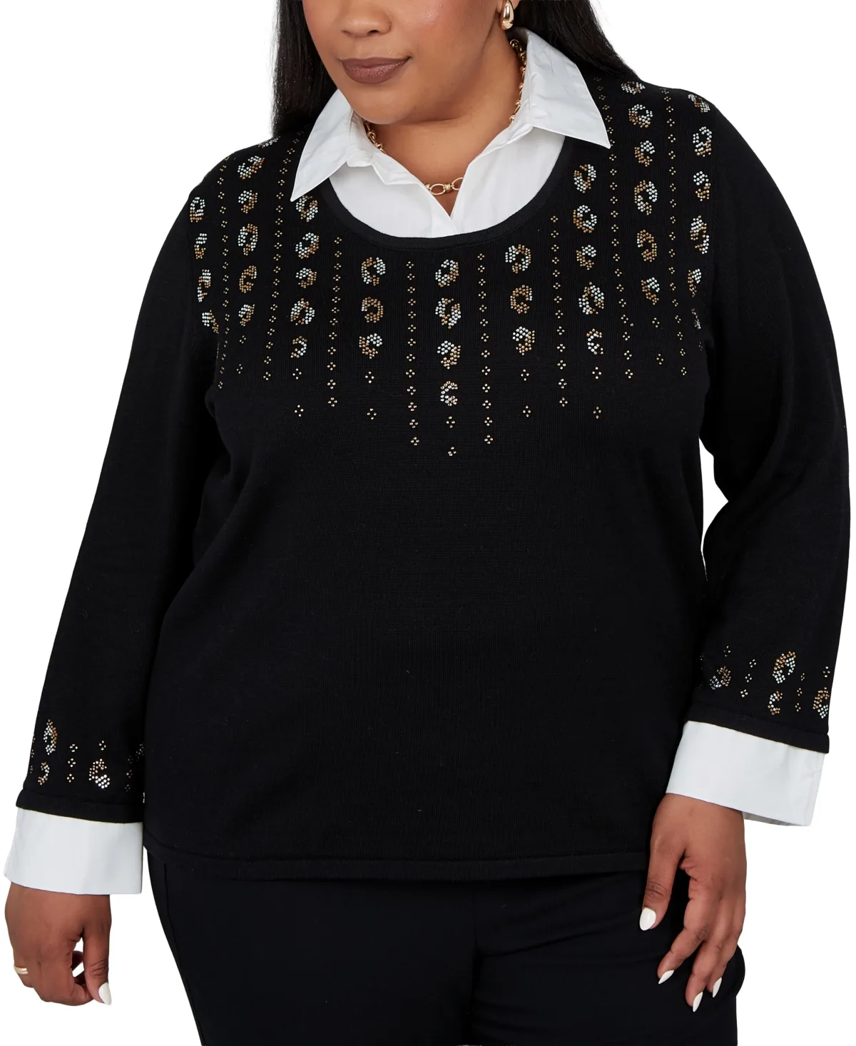 Loose-Fit 3/4-Sleeve Sweater by Alfred Dunner