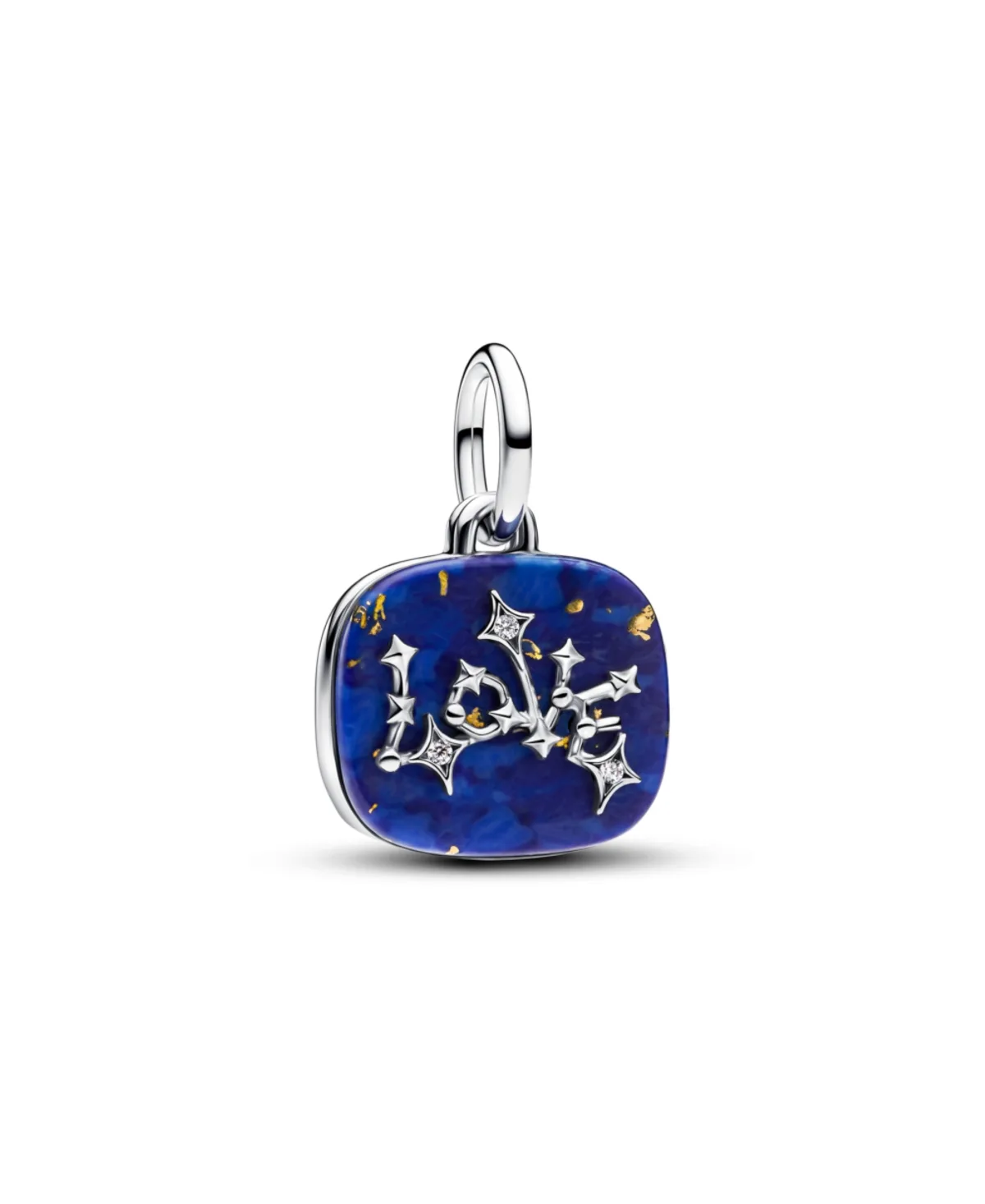 Imitation Lapis Lazuli and Cubic Zirconia Celestial-Inspired Double Dangle Charm by Pandora