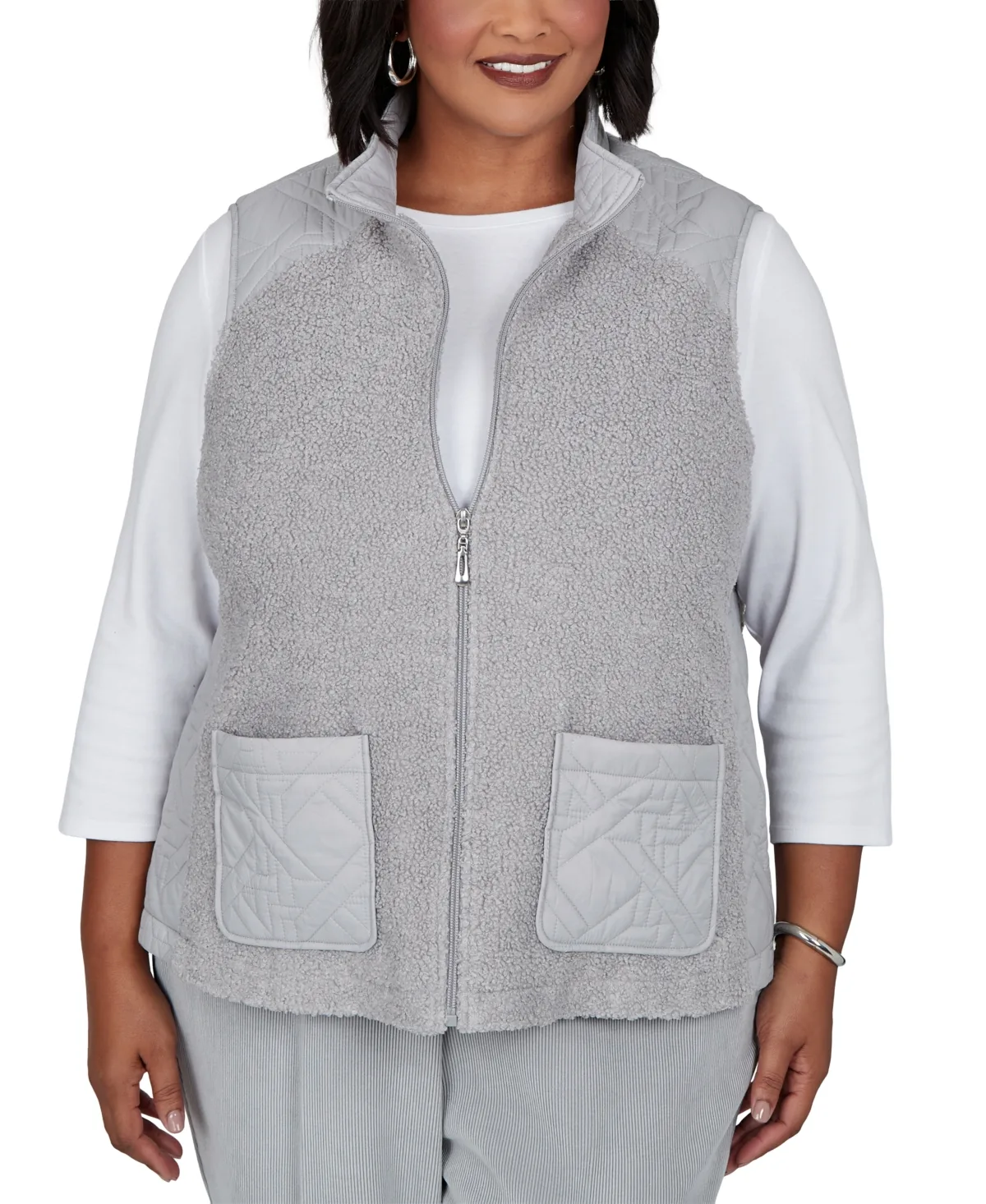 Fleece Quilted Sleeveless Vest by Alfred Dunner