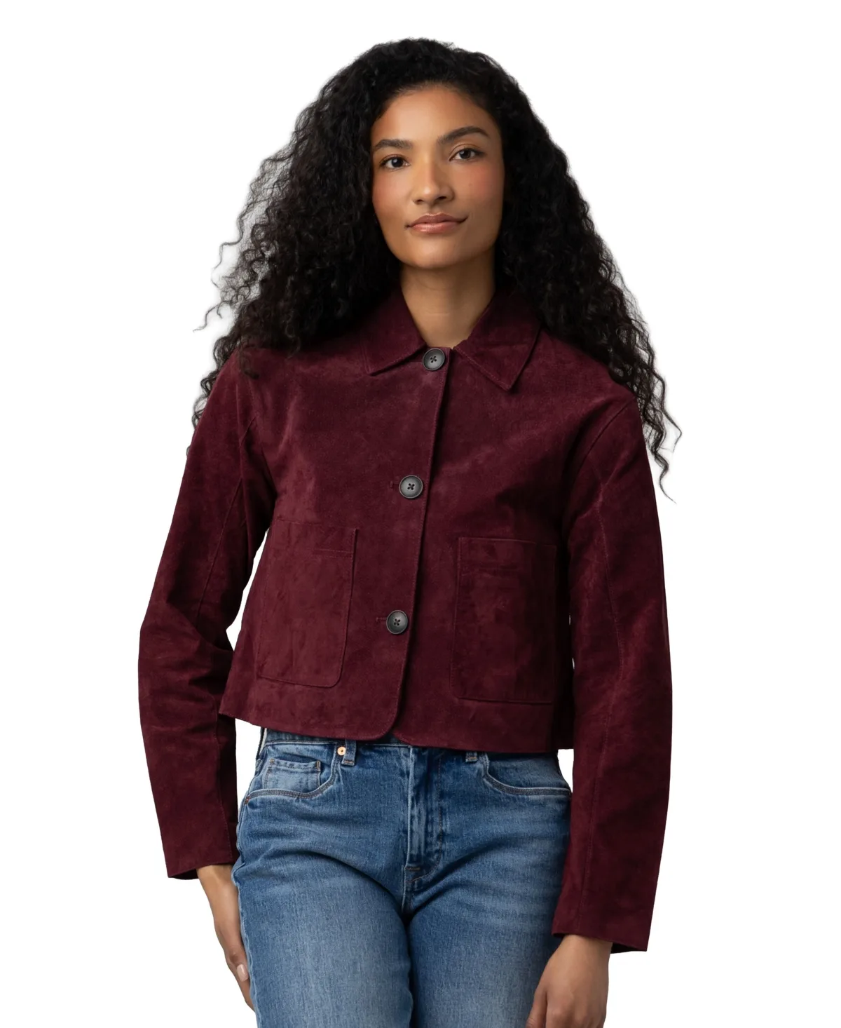 Wine OClock Suede Cropped Jacket by Blank