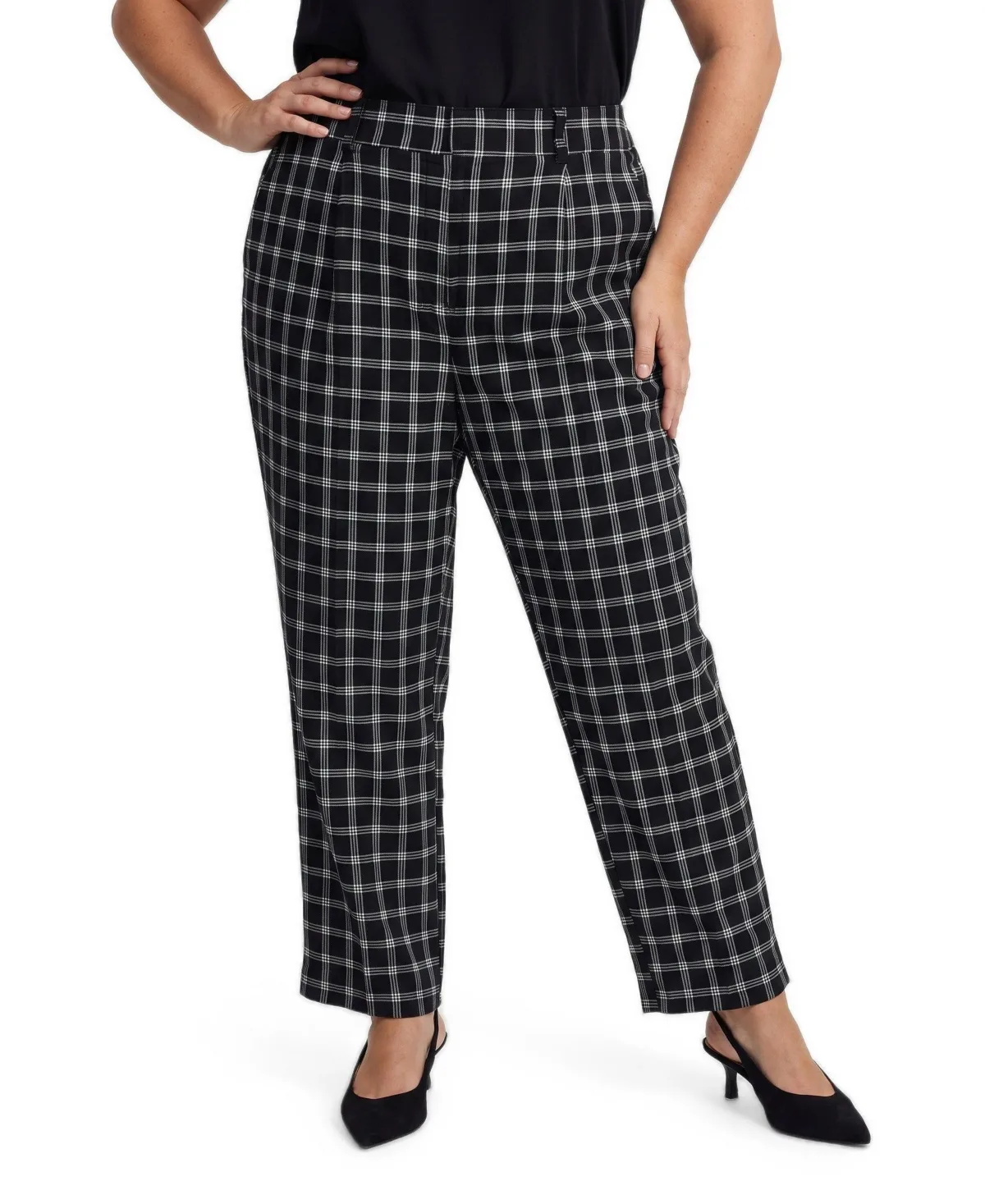 Trouser Straight Challis Pleated High-Rise Pants by Torrid