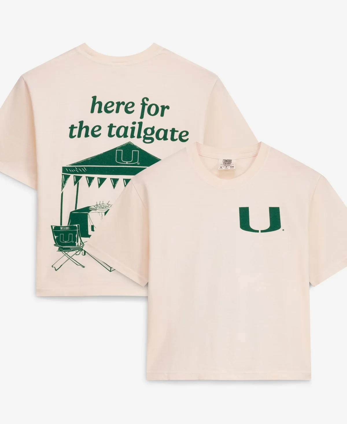 Miami Hurricanes Here for the Tailgate Cropped T-Shirt by Comfort Colors